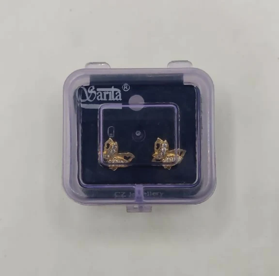 Dainty Gold Butterfly Stud Earrings with AD for women & girls - Image 5