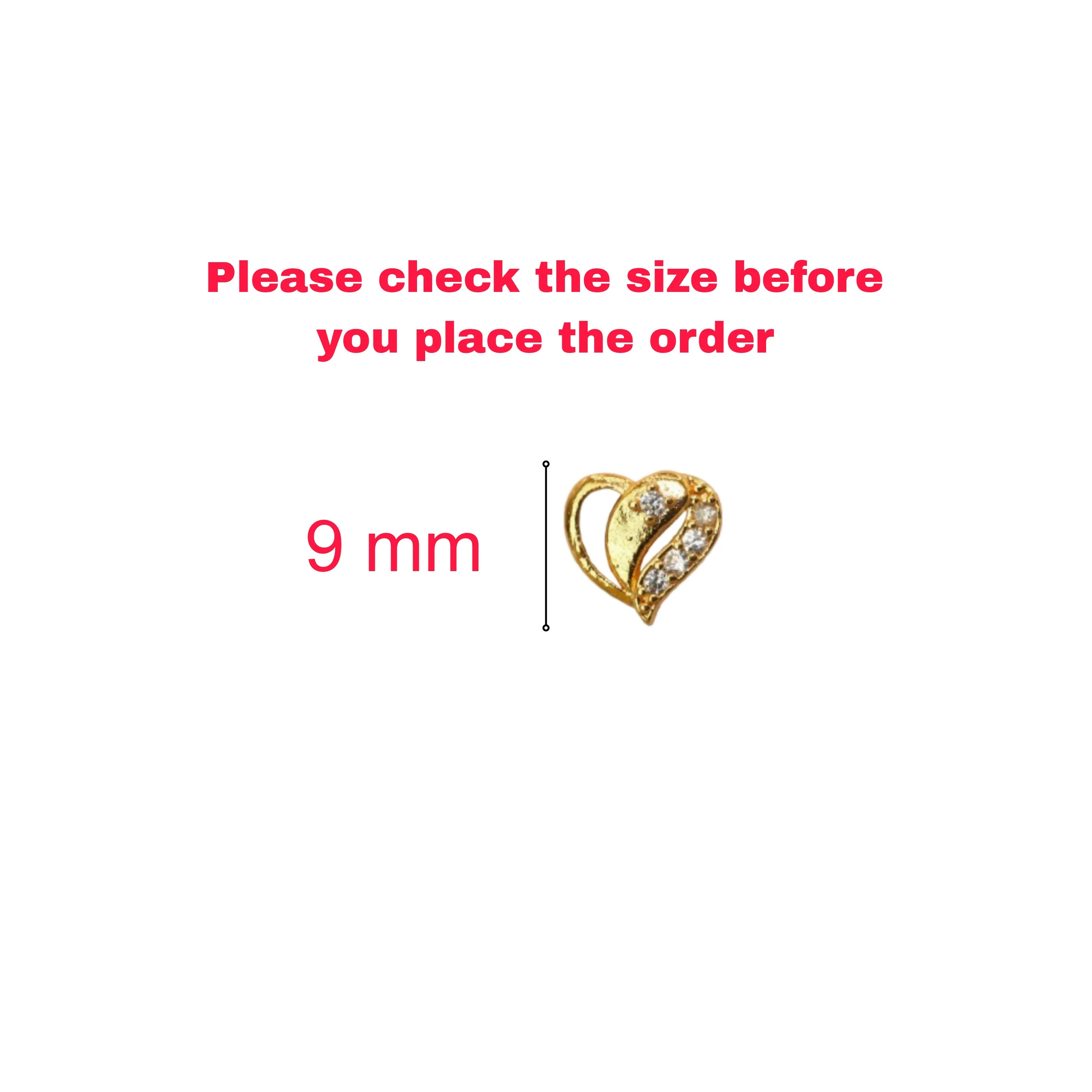 Dainty Gold Heart Stud Earrings with AD for women & girls - Image 4
