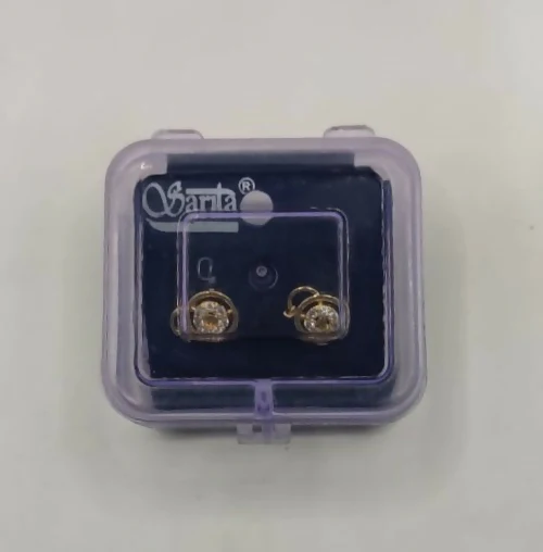 Dainty Gold Lock & Key Stud Earrings with AD for women & girls - Image 5
