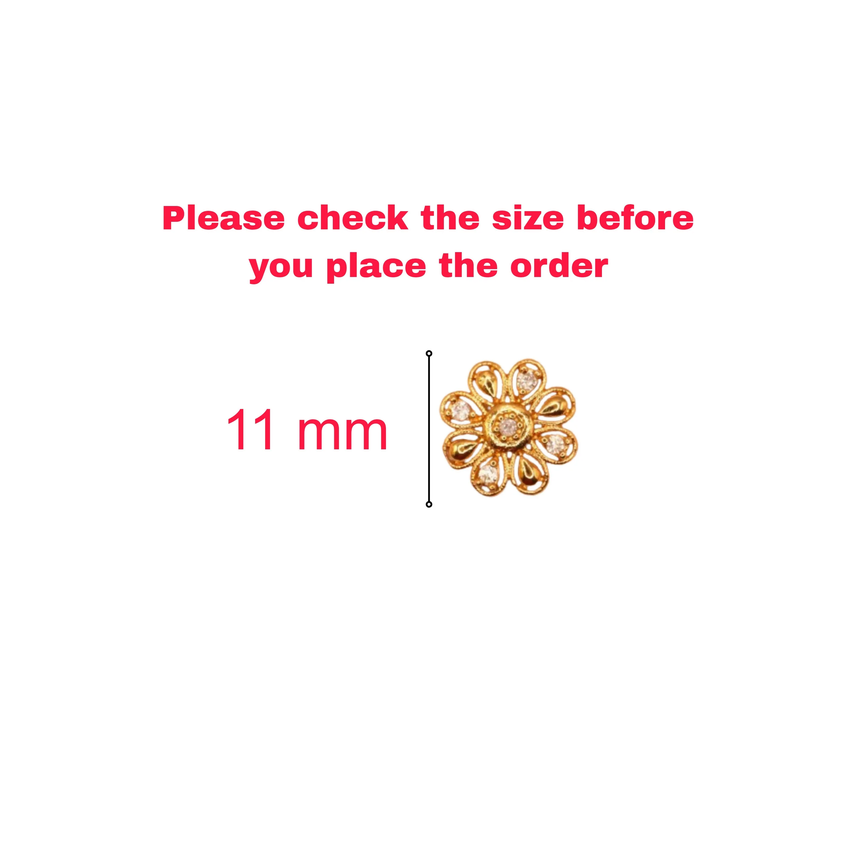 Dainty Gold Plated AD Floral Stud Earrings for Women & girls - Image 4