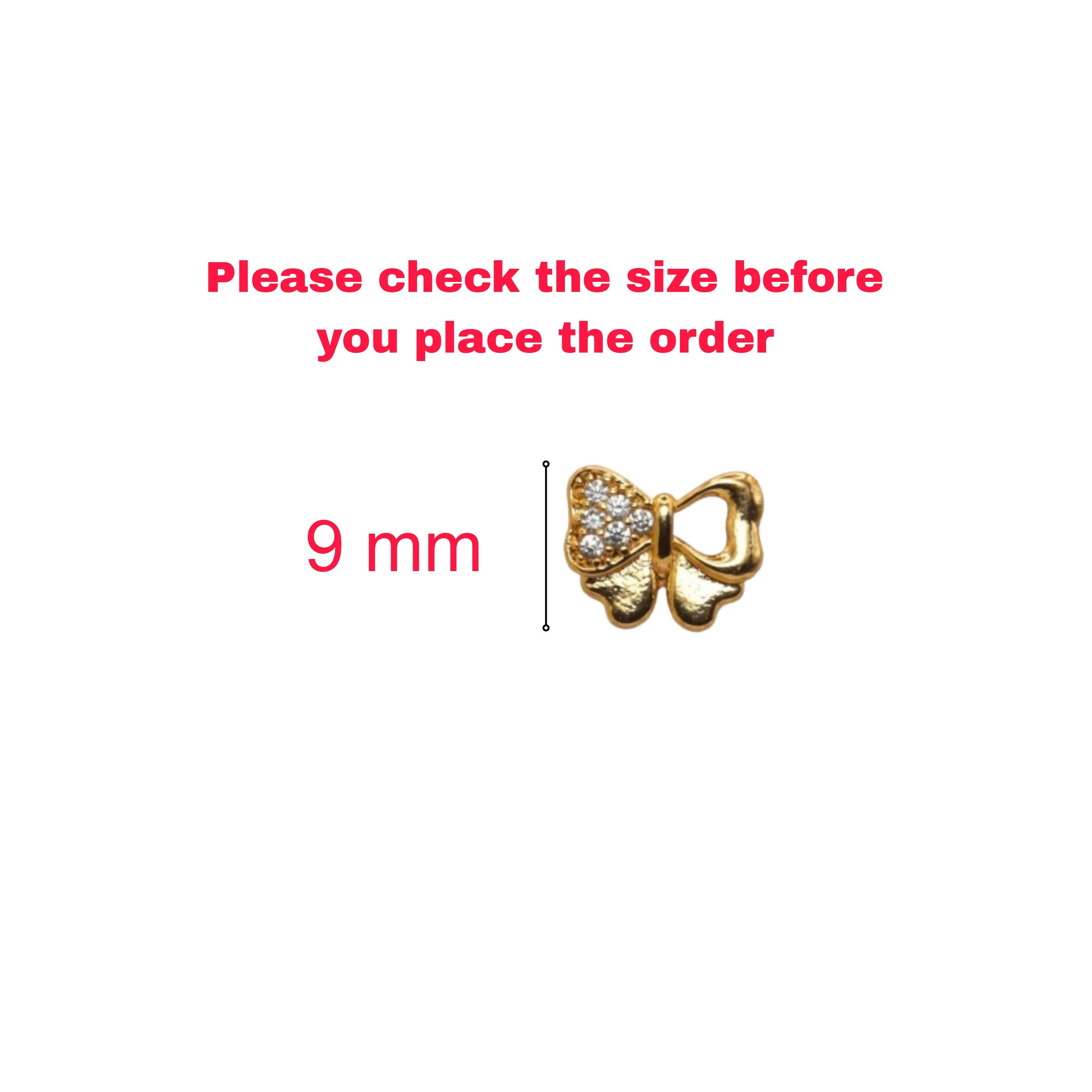 Dainty Gold Plated Butterfly Stud Earrings with AD for women & girls - Image 4