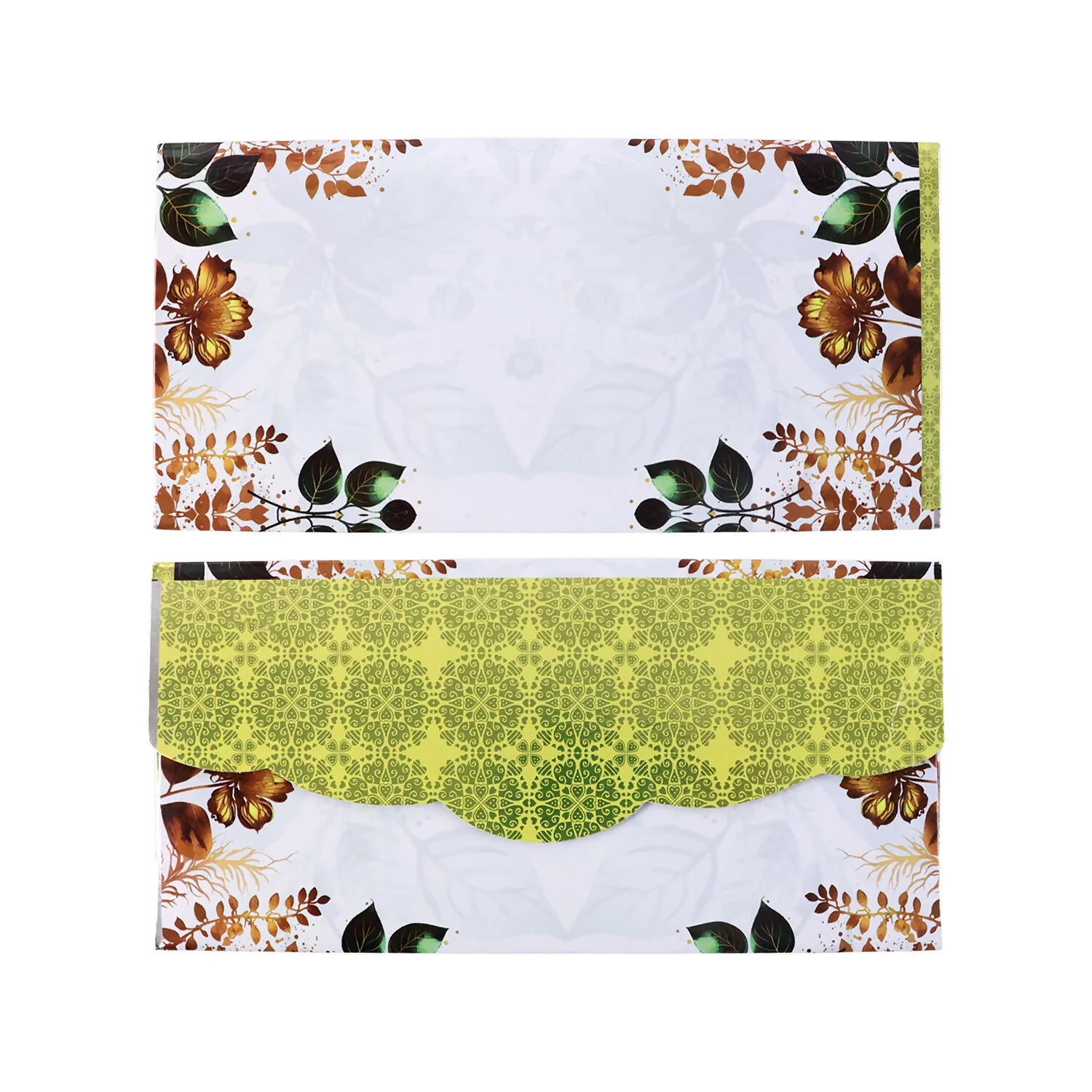 Decorative A4 Size Gift & Money Envelopes with Floral Leaf Pattern – Pack of 10 Pcs - Image 5