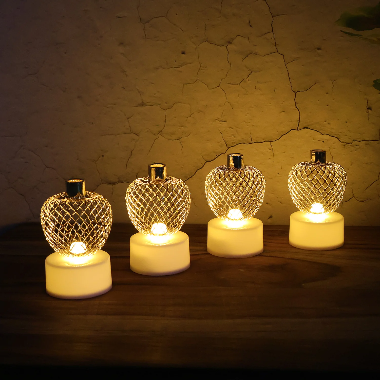 Decorative Apple Shape LED Tealight Candles - (4 Pc) - Image 3