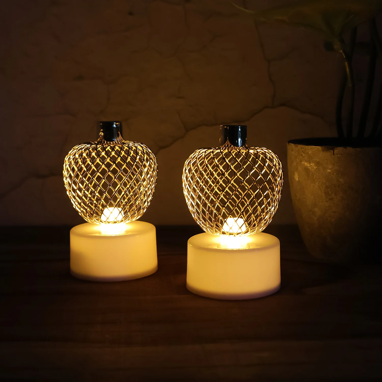 Decorative Apple Shape LED Tealight Candles - (4 Pc) - Image 4