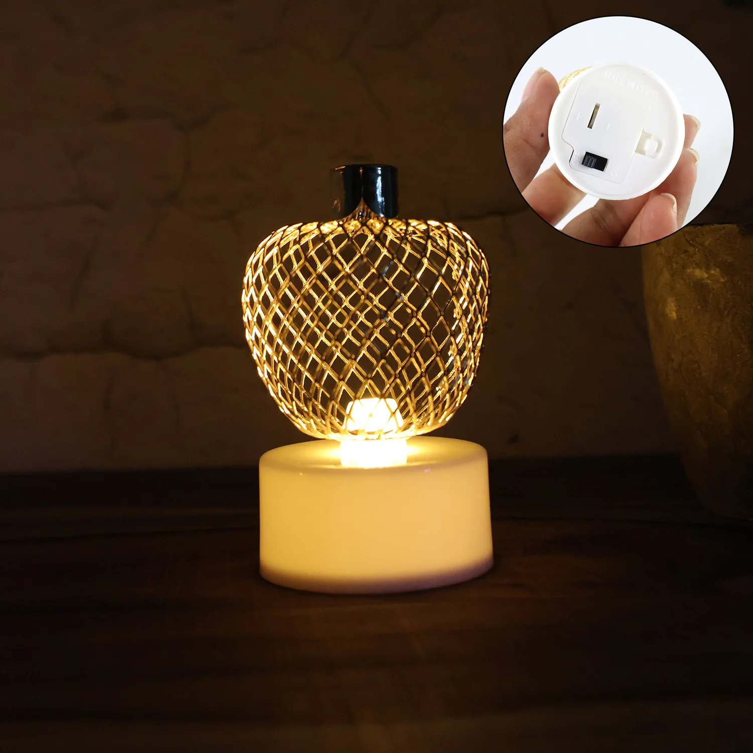 Decorative Apple Shape LED Tealight Candles - (4 Pc) - Image 6