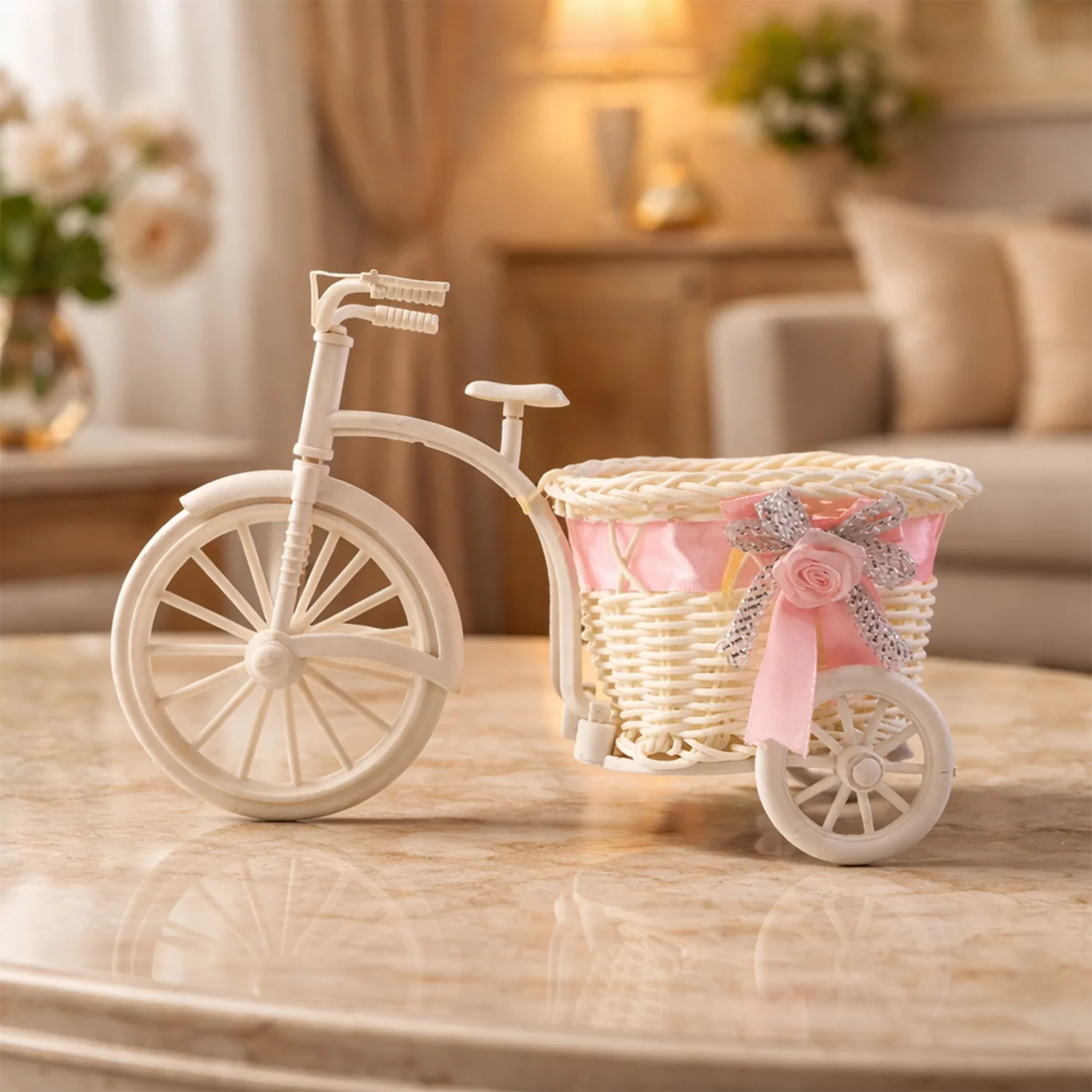 Decorative Bicycle Flower Pot with Basket (1 Pc) - Image 3