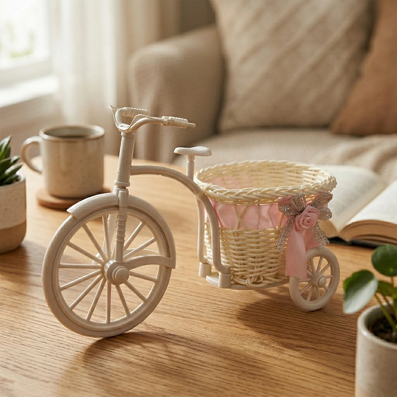 Decorative Bicycle Flower Pot with Basket (1 Pc) - Image 4