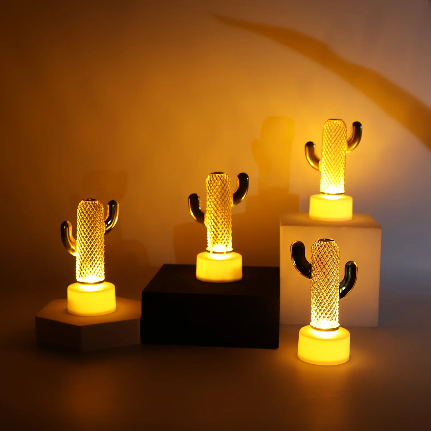 Decorative Cactus Shaped Flameless LED Candles (4 Pc) - Image 4