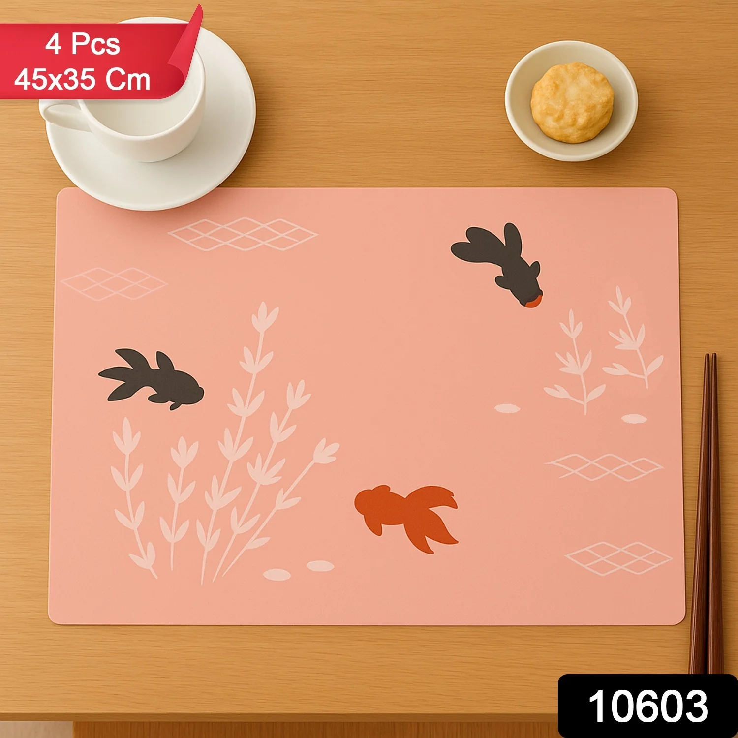 Decorative Dining Table Placemats with Elegant Design (4 Pc / 45x35 Cm) - Image 2