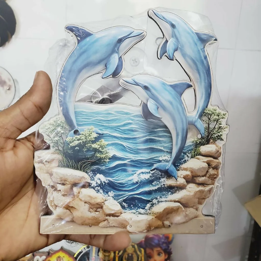 Decorative Dolphin Design Wall Key Holder with Multi Hooks for Home & Office - Image 4