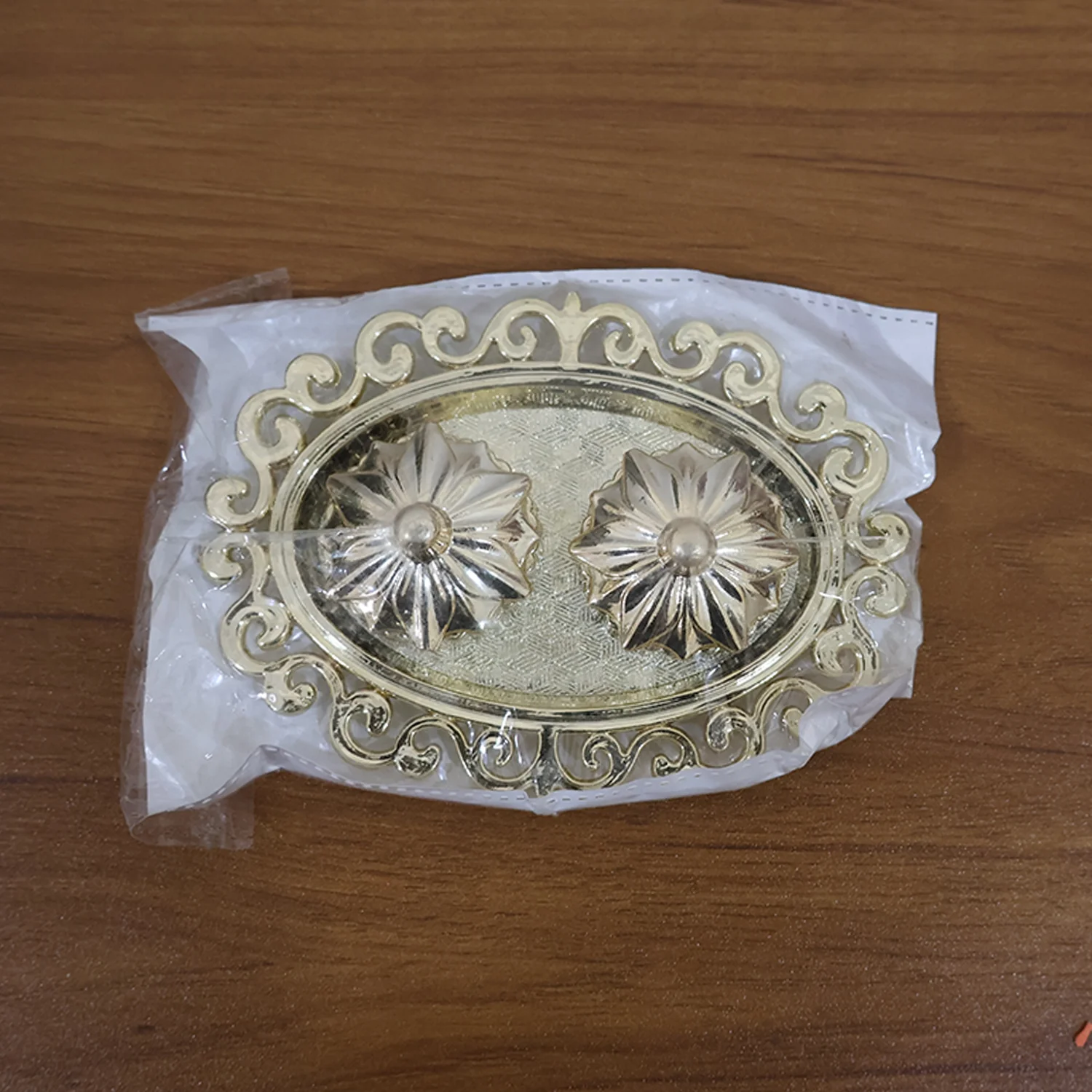 Decorative Double Kumkum Dish with Ornate Tray (1 Pc) - Image 7