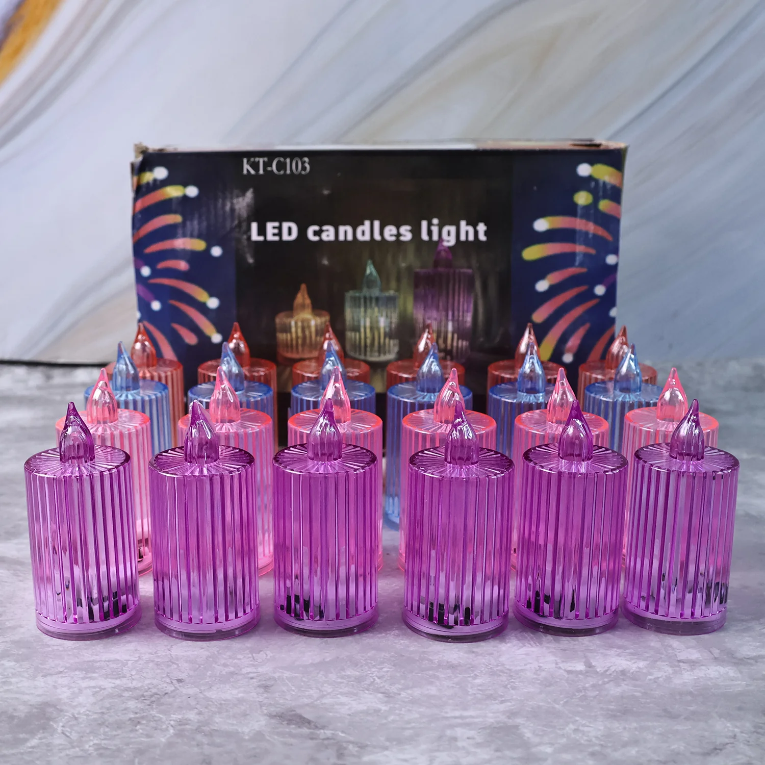 Decorative Flameless Electronic LED Candle Light Set (24 Pc) - Image 9