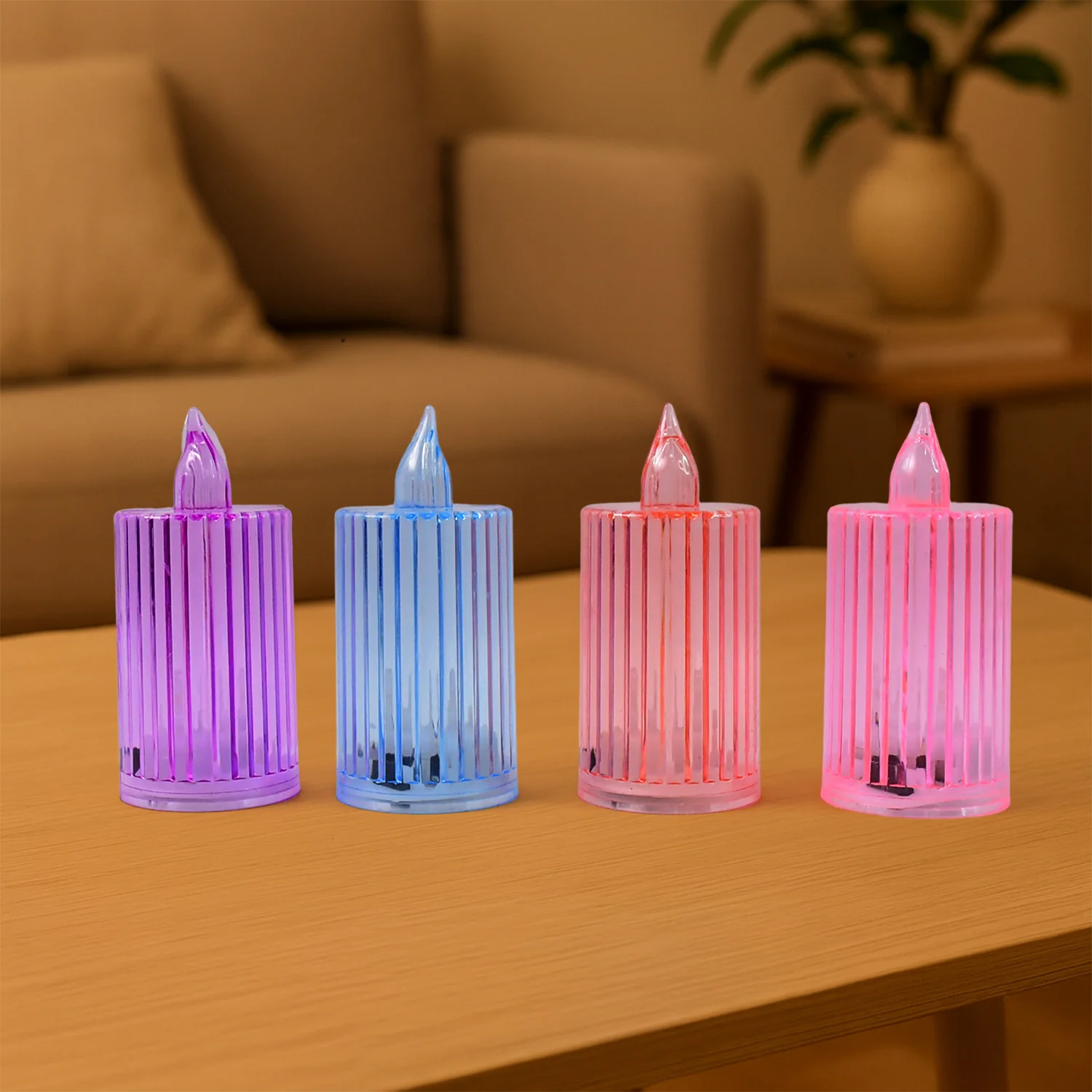Decorative Flameless Electronic LED Candle Light Set (8 Pc) - Image 4