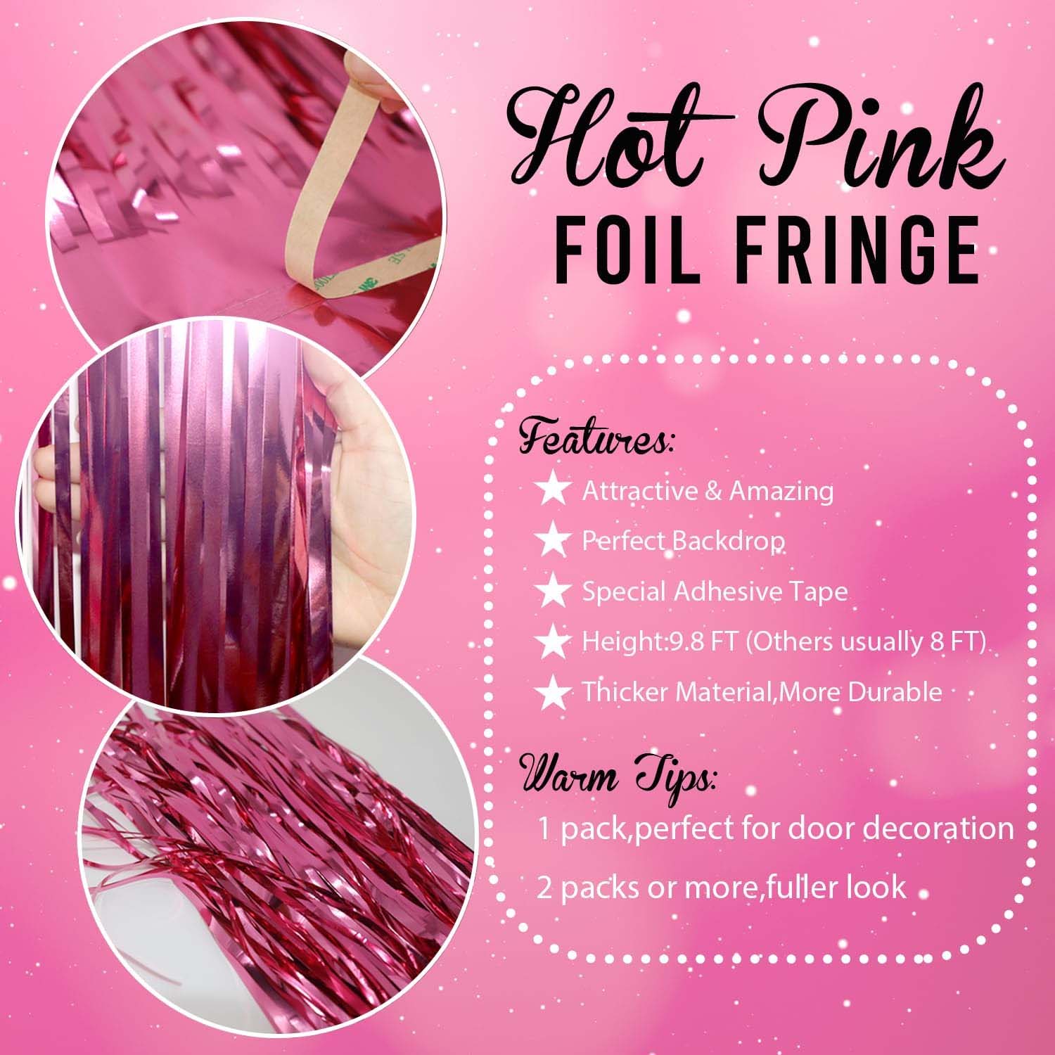 Decorative Foil Fringe Curtain for Birthday & Party Decoration - Image 3