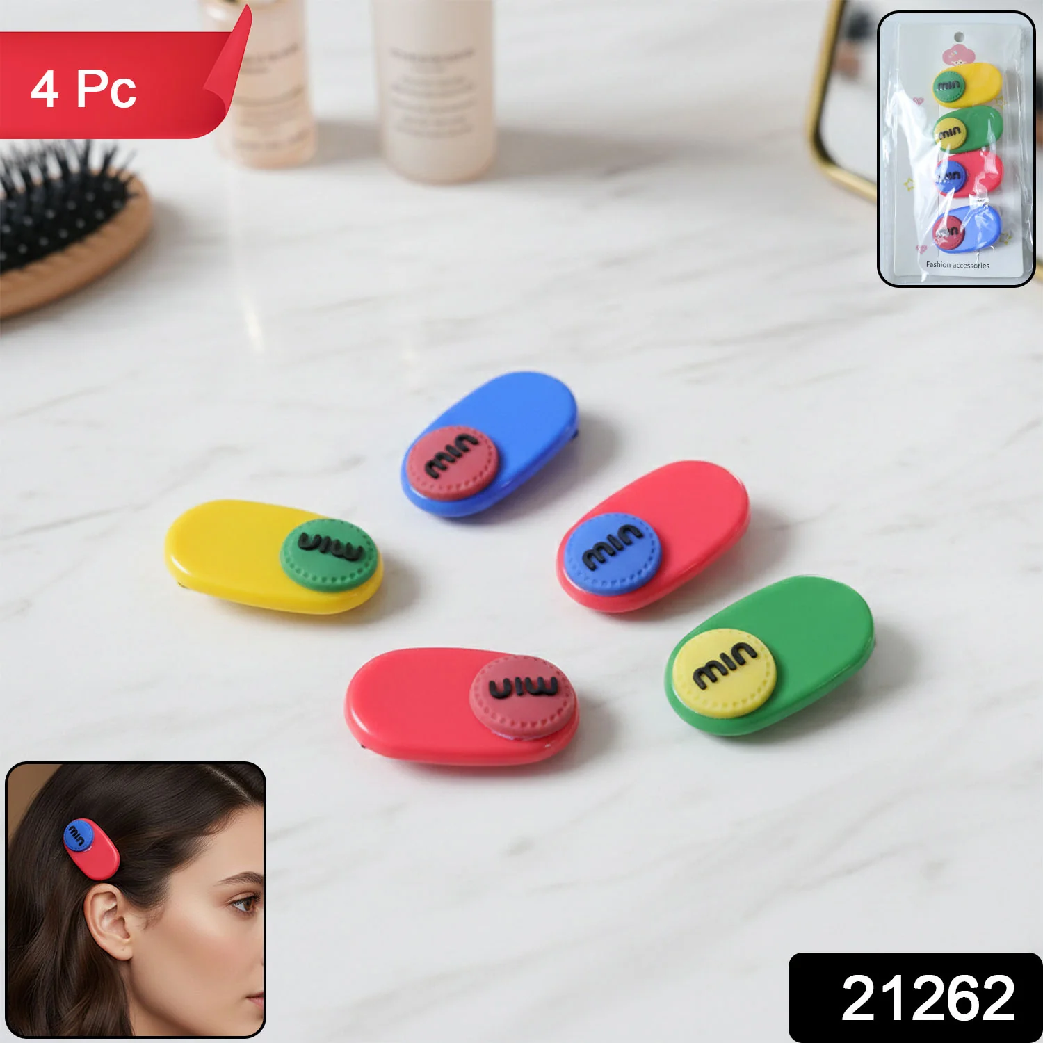 Decorative Hair Clip Set (4 Pc) - Image 2