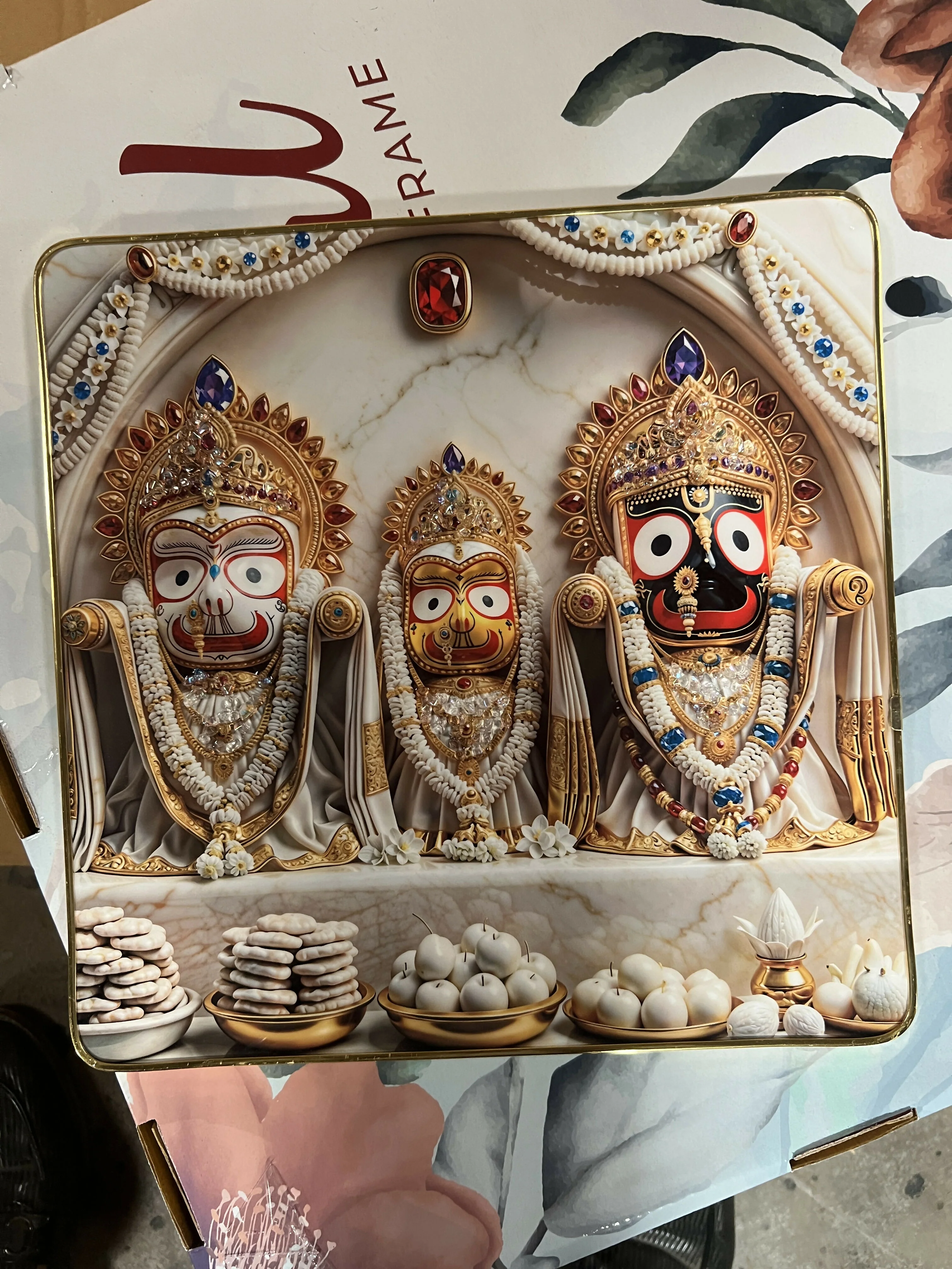 Decorative Jagannath Puri God Printed Serving Tray for Home & Temple Use (12x12) - Image 5