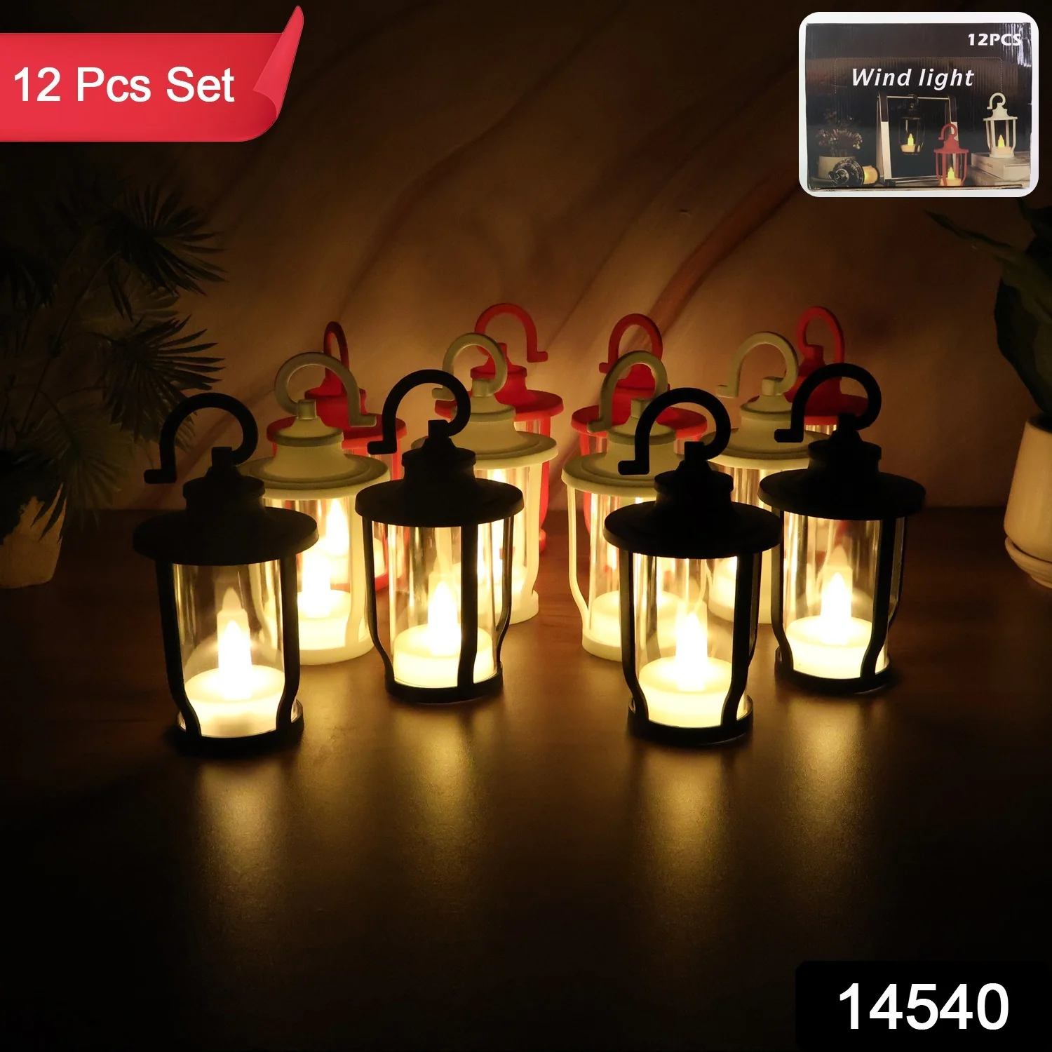 Decorative Lantern Shaped Flameless LED Candles (12 Pc) - Image 2
