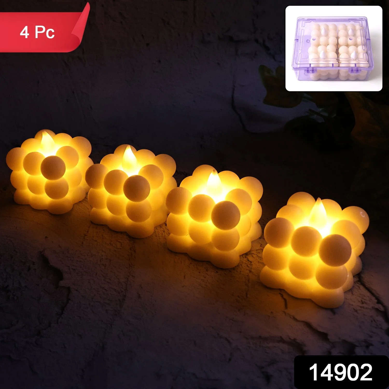 Decorative LED Bubble Candles (4 Pc / Set) - Image 2