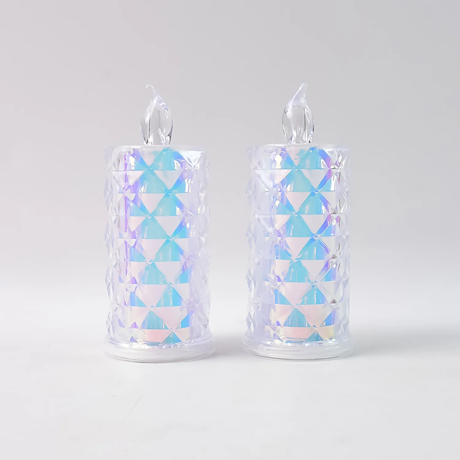 Decorative LED Candle Lights with Holographic Finish (2 Pc / Set) - Image 5
