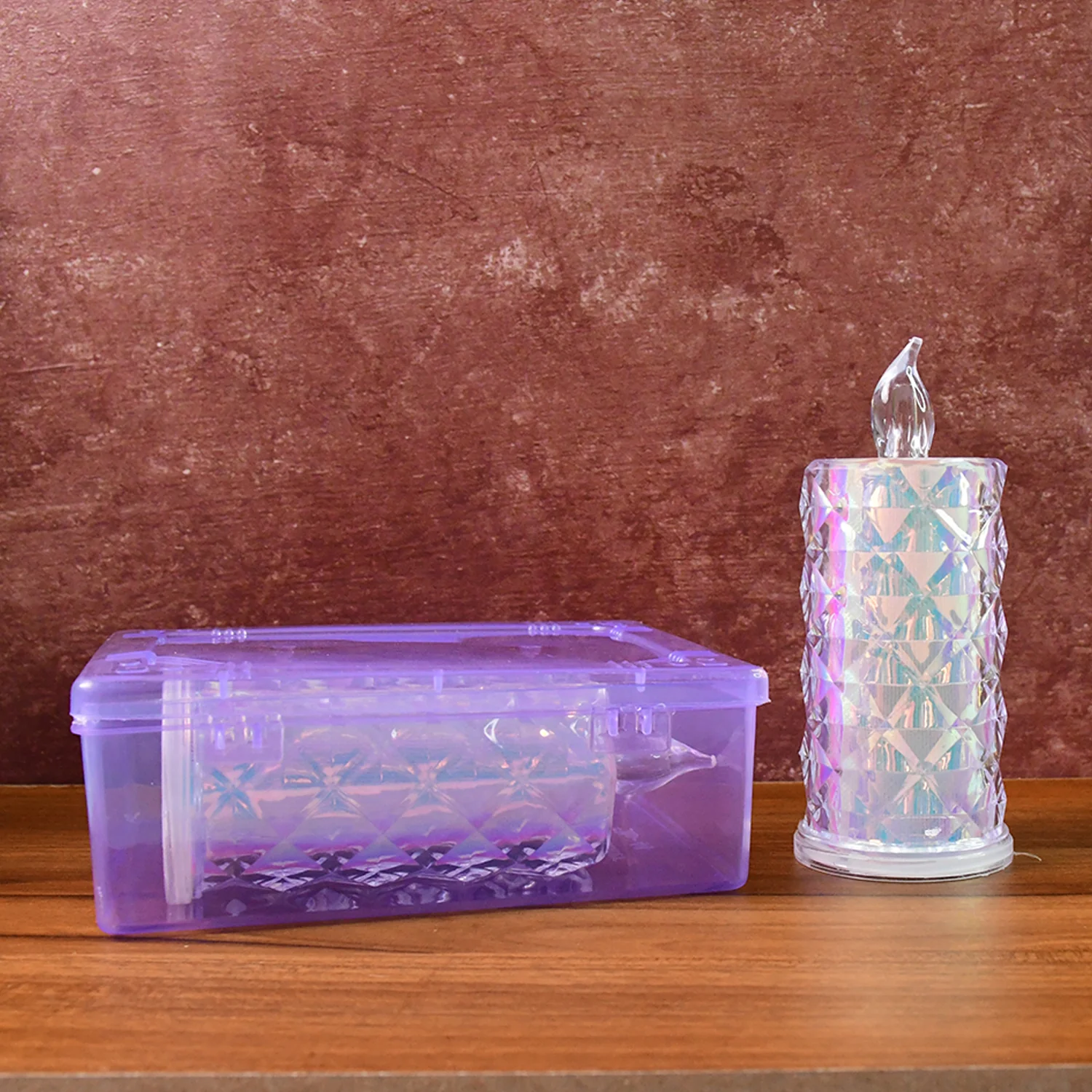 Decorative LED Candle Lights with Holographic Finish (2 Pc / Set) - Image 7