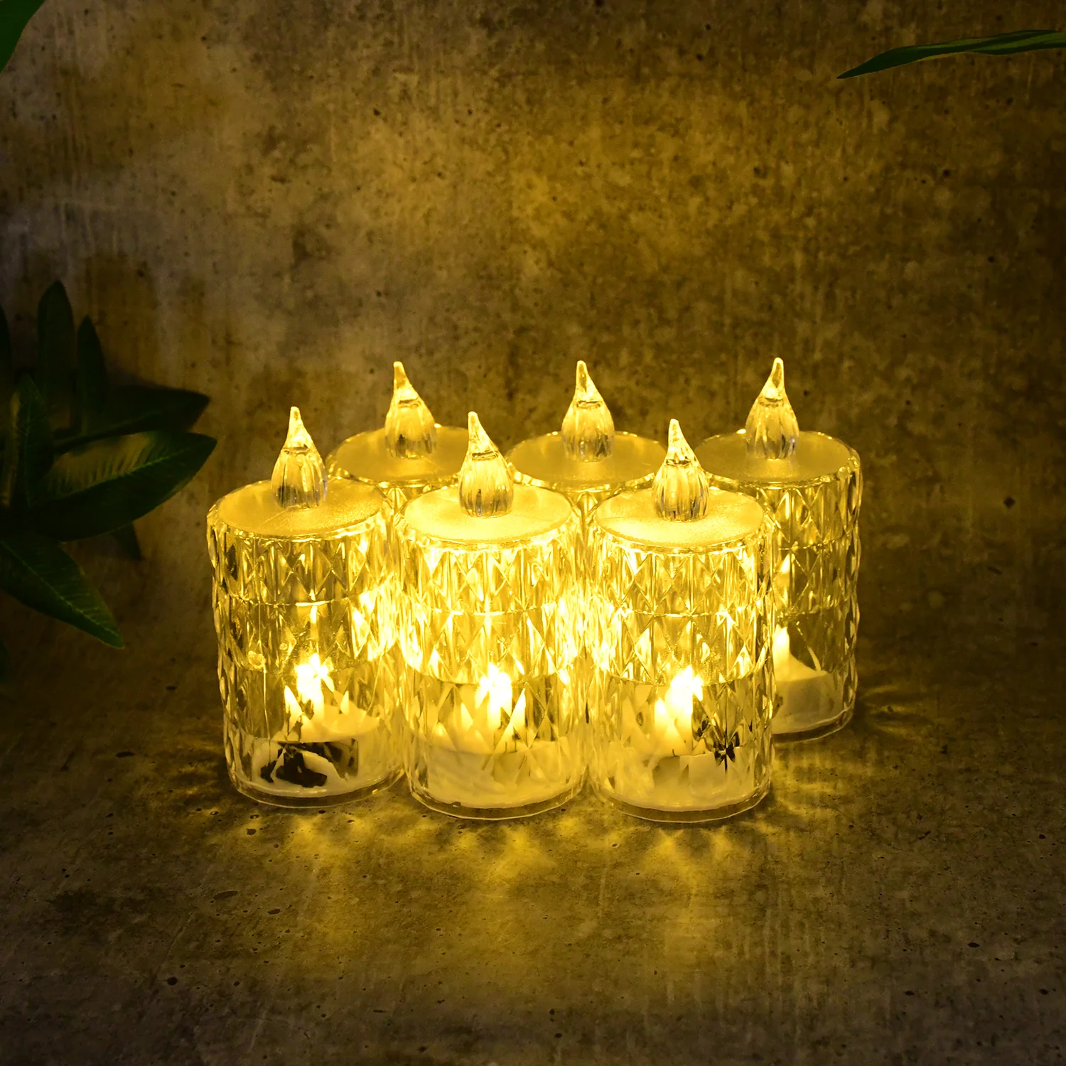 Decorative LED Crystal Flameless Candle Set (6 Pc) - Image 3