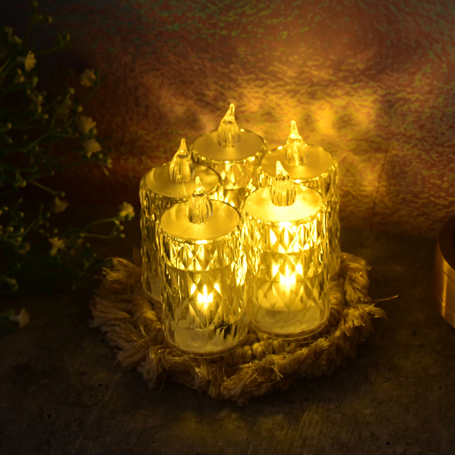 Decorative LED Crystal Flameless Candle Set (6 Pc) - Image 4