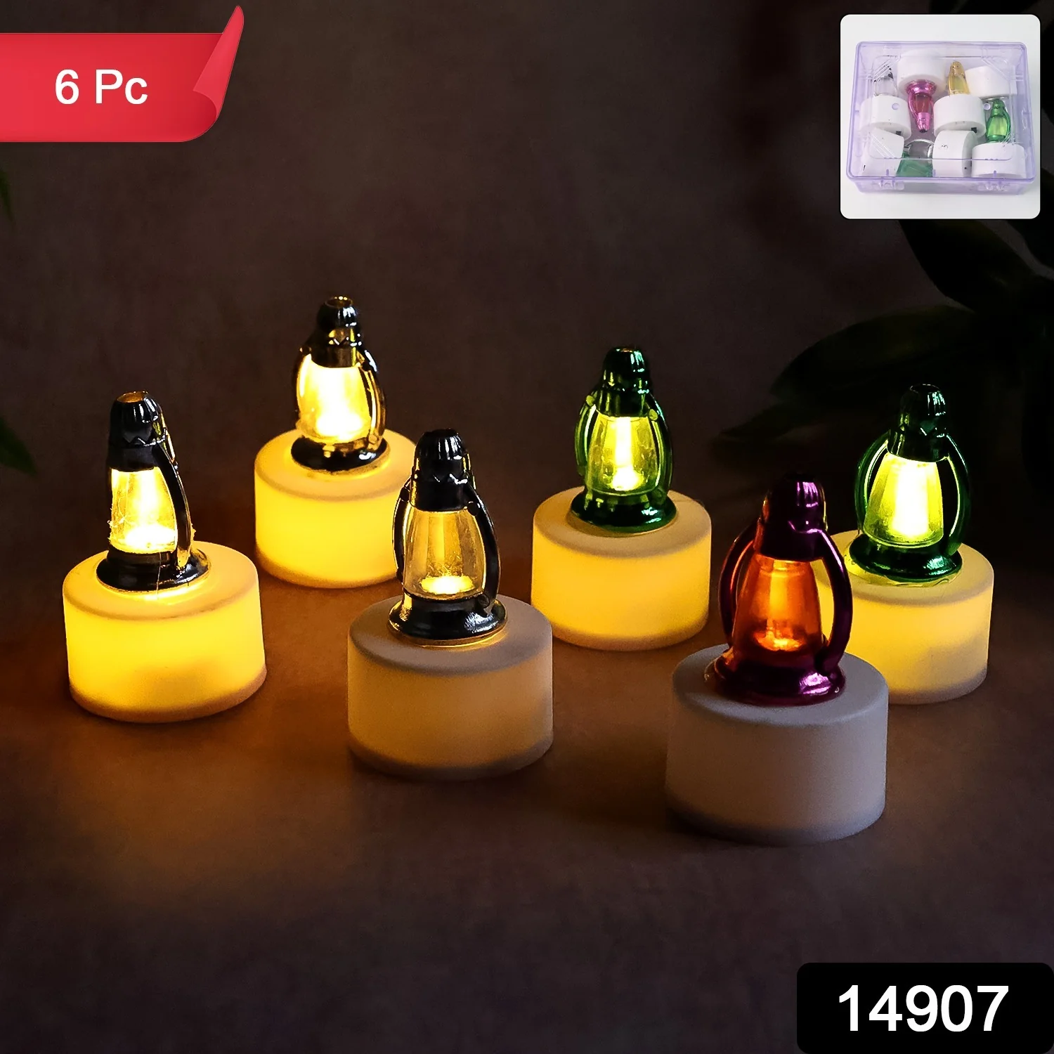 Decorative LED Lantern Candles - (6 Pc) - Image 2
