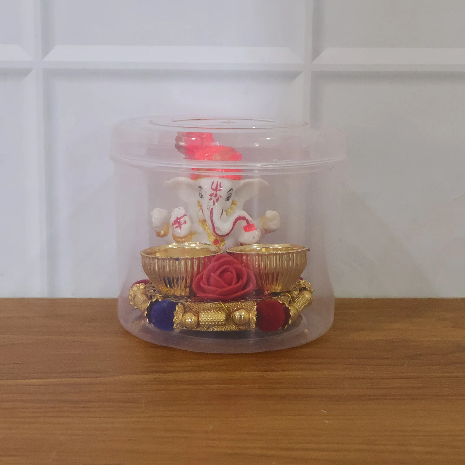 Decorative Lord Ganesha Pooja Thali Set (1 Pc) - Image 8