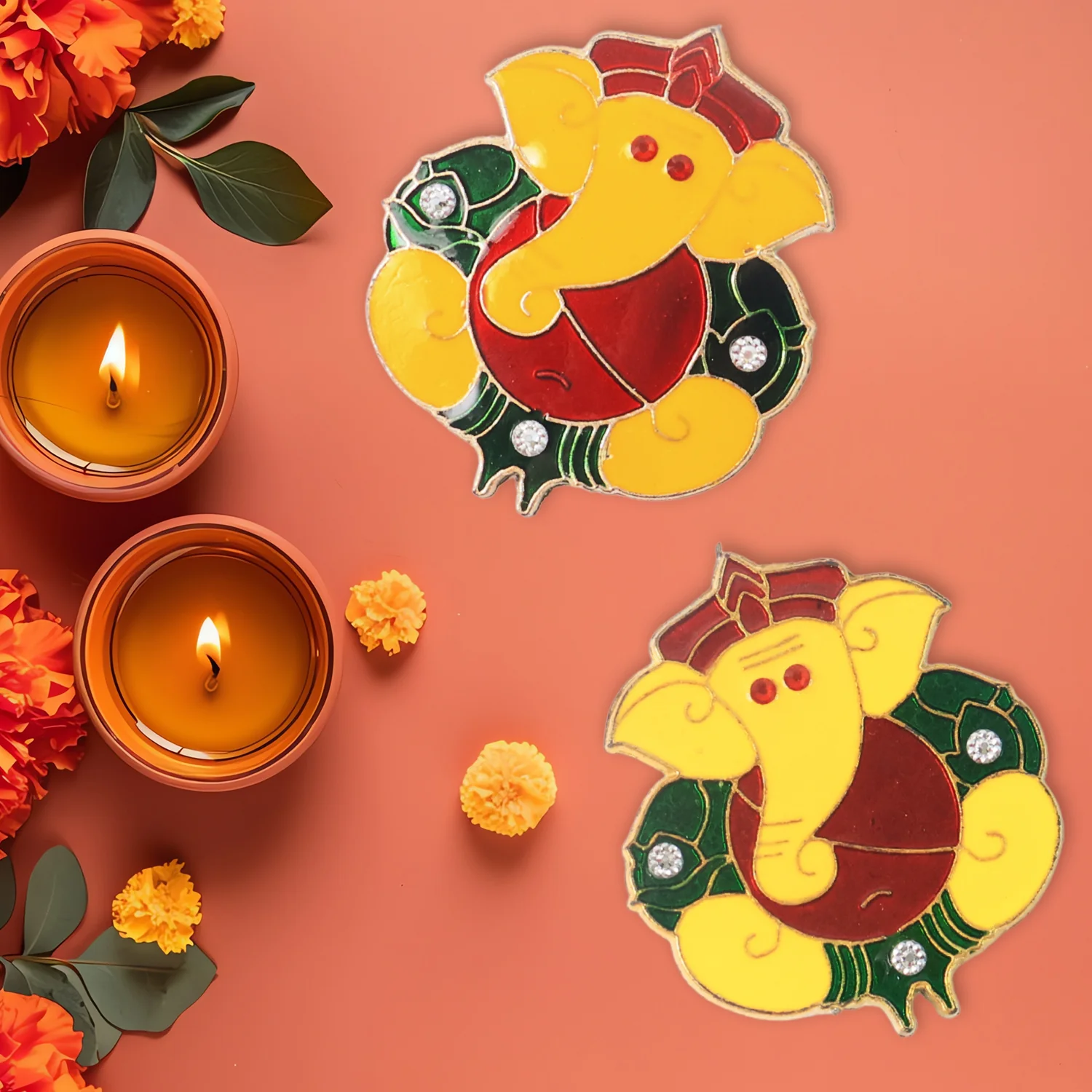 Decorative Lord Ganesha Wall Hanging Stickers (2 Pc) - Image 3