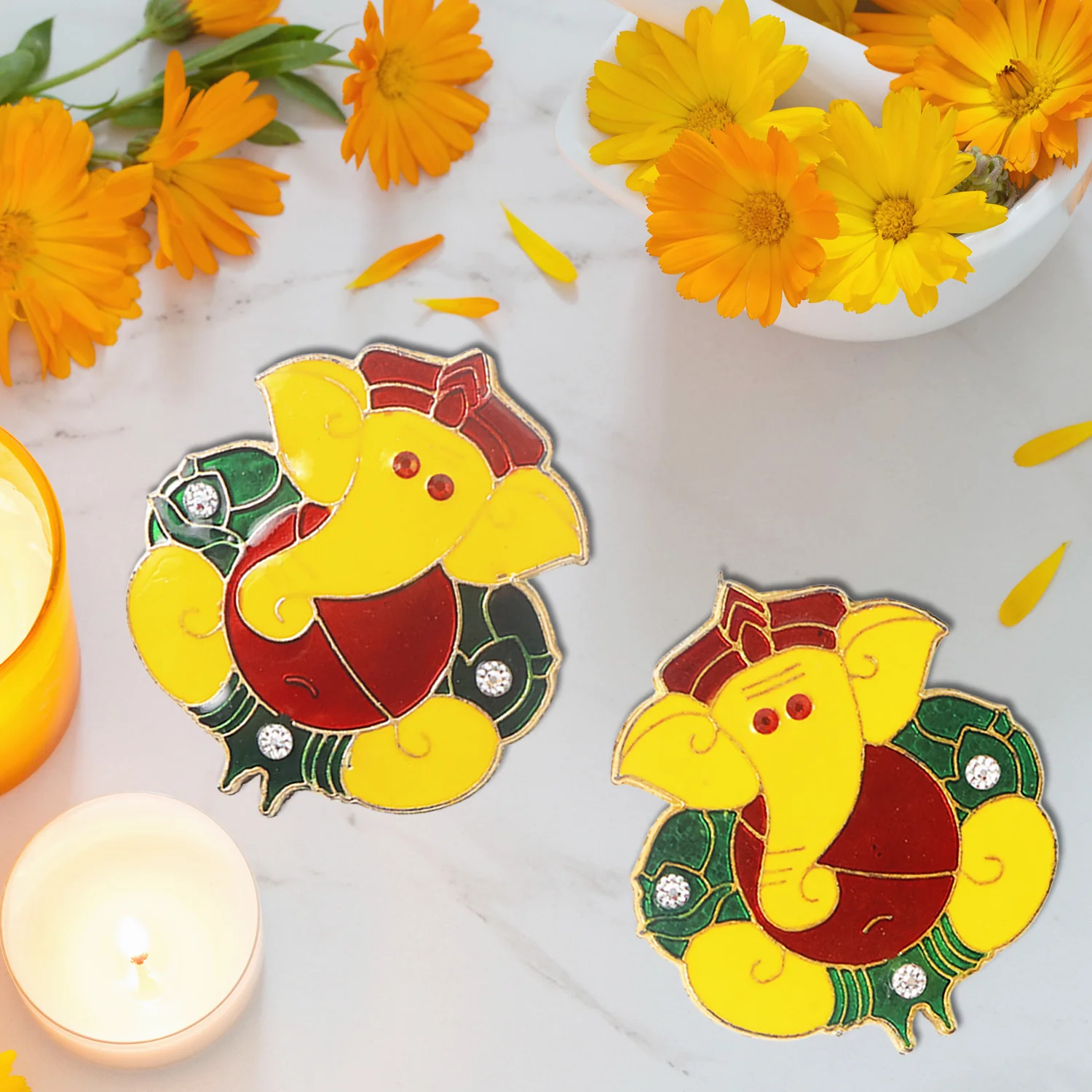 Decorative Lord Ganesha Wall Hanging Stickers (2 Pc) - Image 6