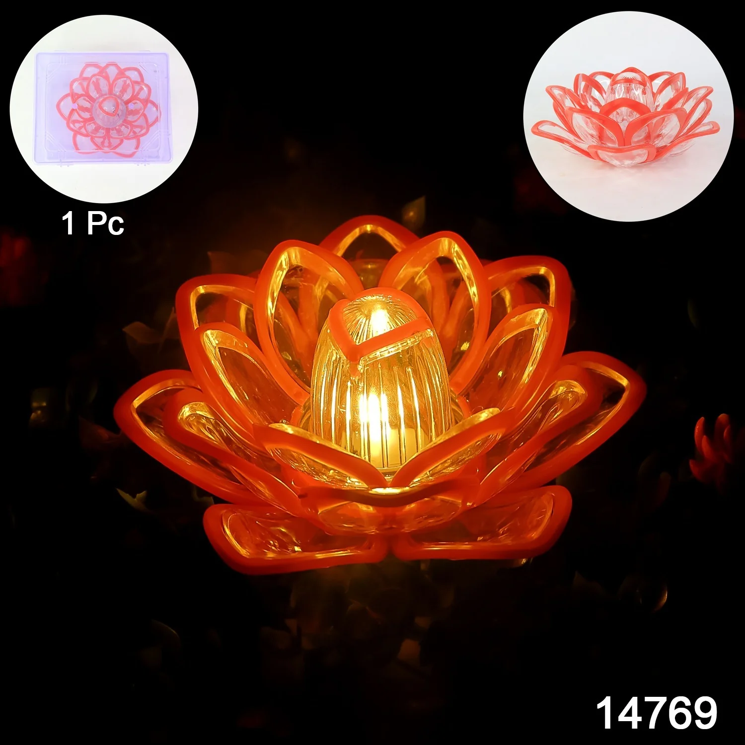 Decorative Lotus Shaped LED Candle Light (1 Pc) - Image 2