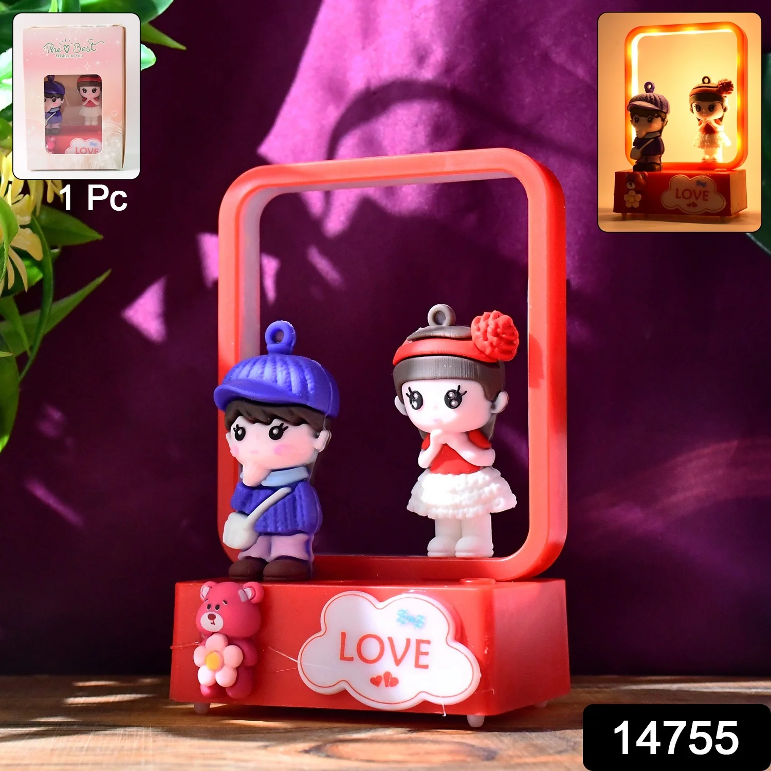 Decorative Love Couple LED Figurine Light (1 Pc) - Image 2