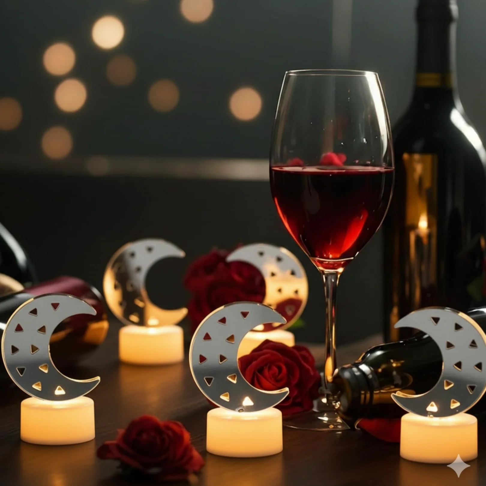 Decorative Moon Shaped Flameless LED Candles (12 Pc) - Image 4