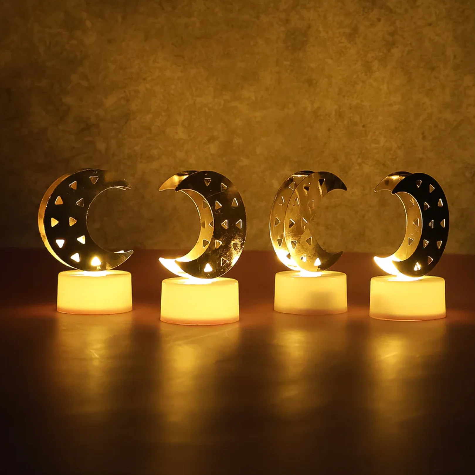 Decorative Moon Shaped Flameless LED Candles (12 Pc) - Image 5