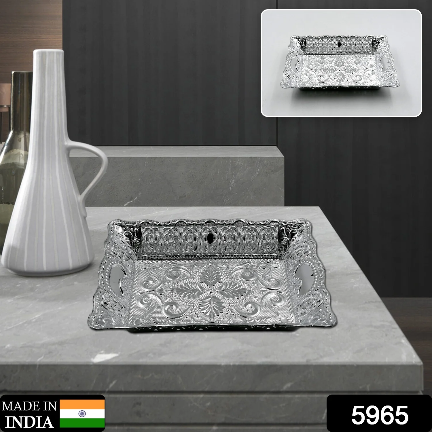 Decorative Mukhwas & Dry Fruit Serving Tray – Fancy Candy Plate - Image 2