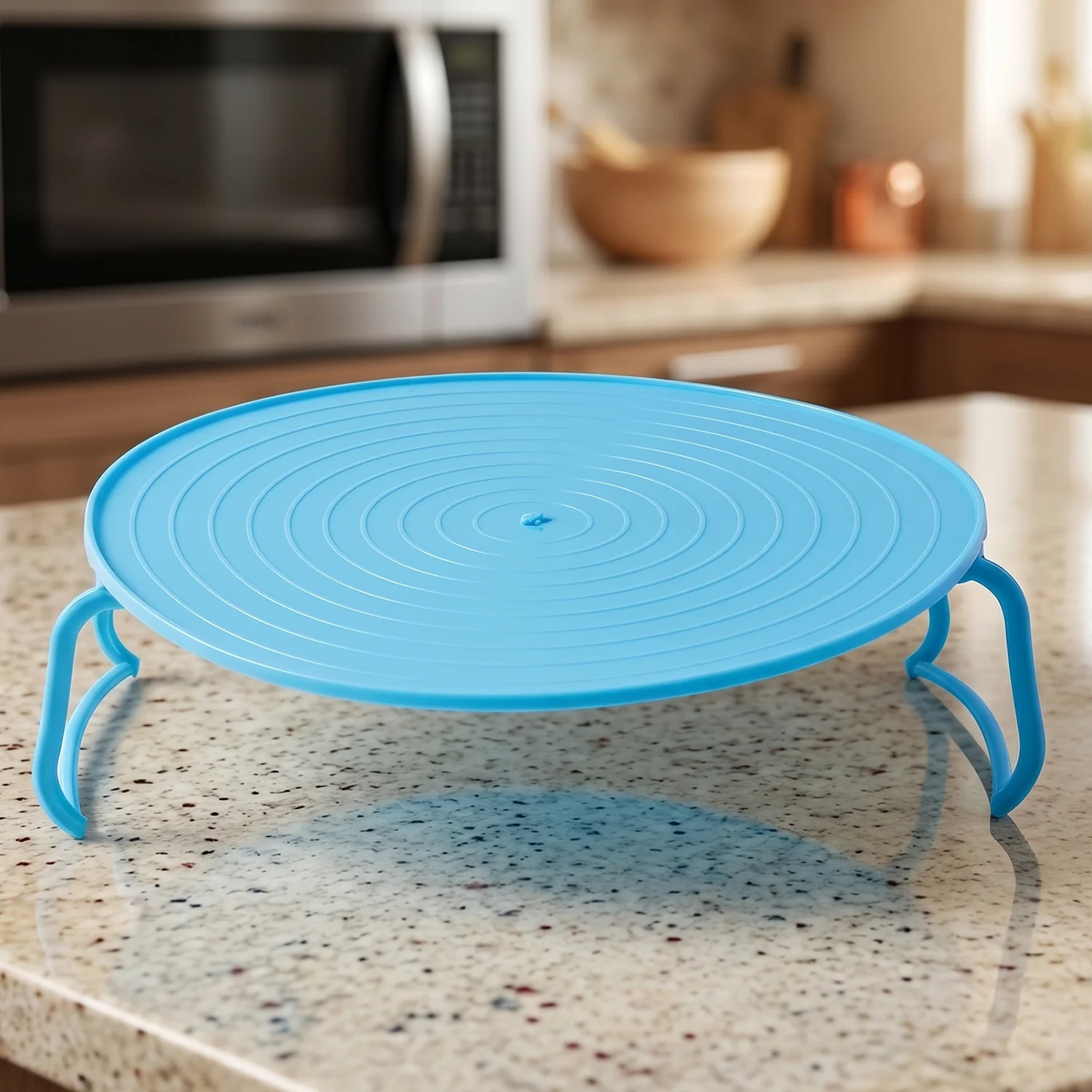 Decorative Non-Slip Plastic Serving Tray with Stand (1 Pc) - Image 8
