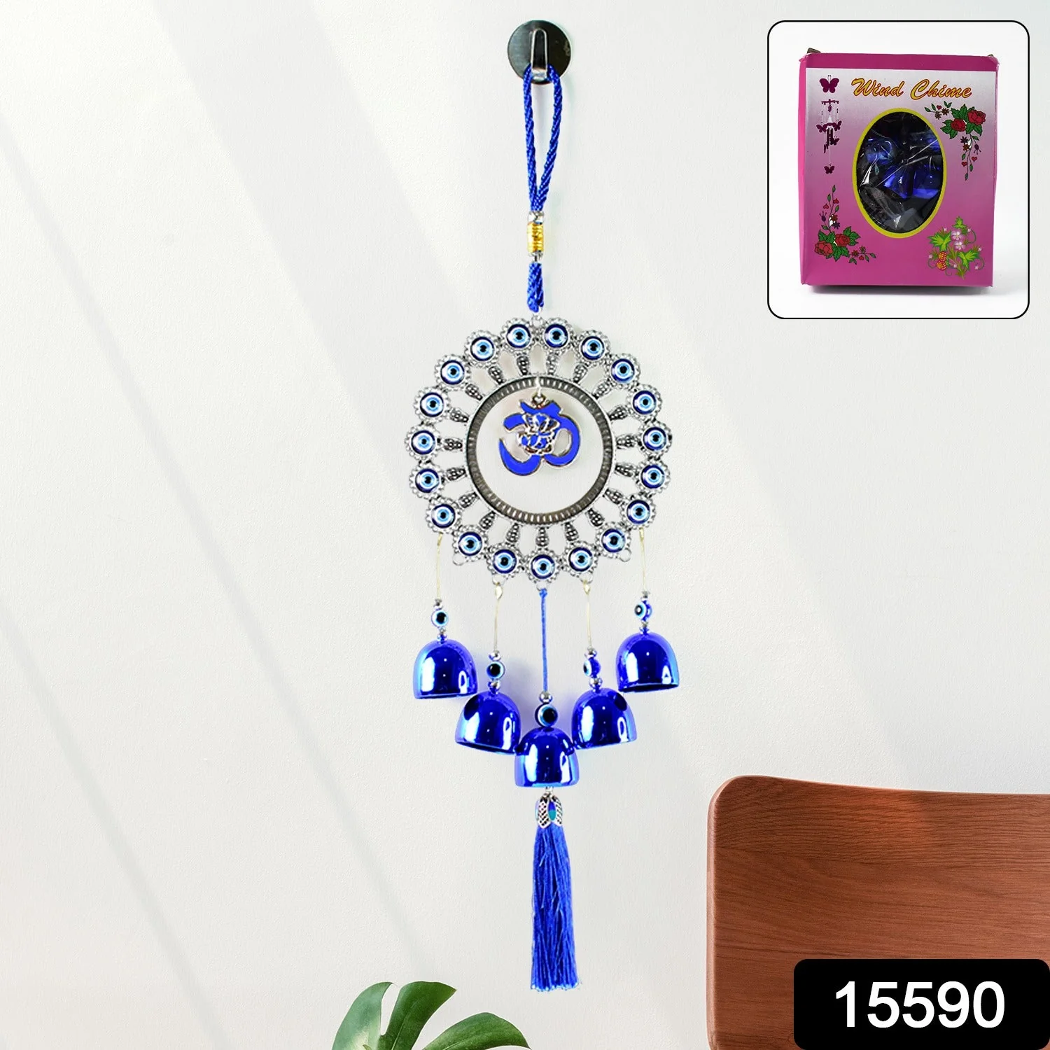 Decorative OM Evil Eye Wind Chime Wall Hanging (Mix Desin & 1 Pc) - Image 2
