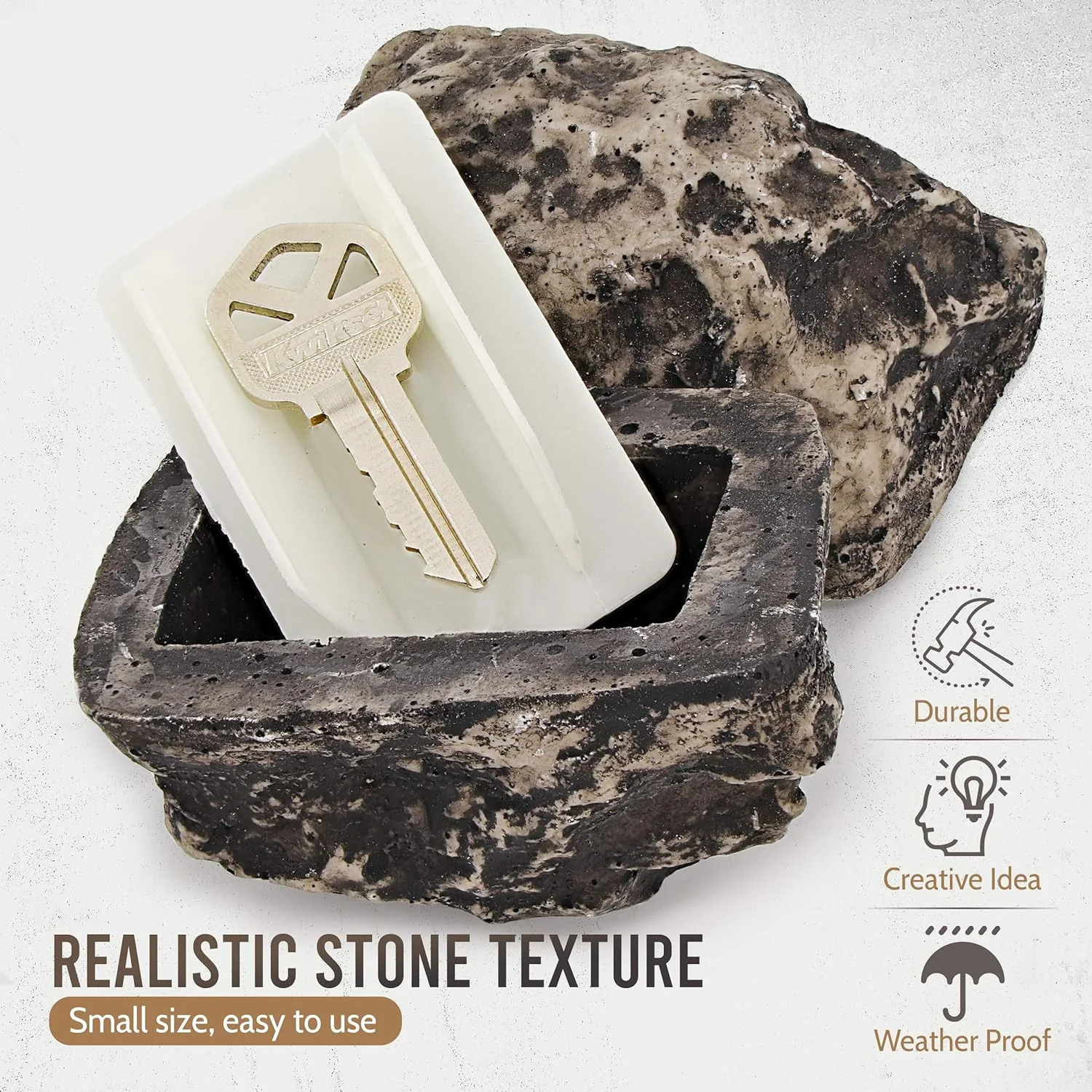 Realistic Fake Rock Key Hider – Weatherproof Outdoor Key Storage Emergencies (1 Pc) - Image 4
