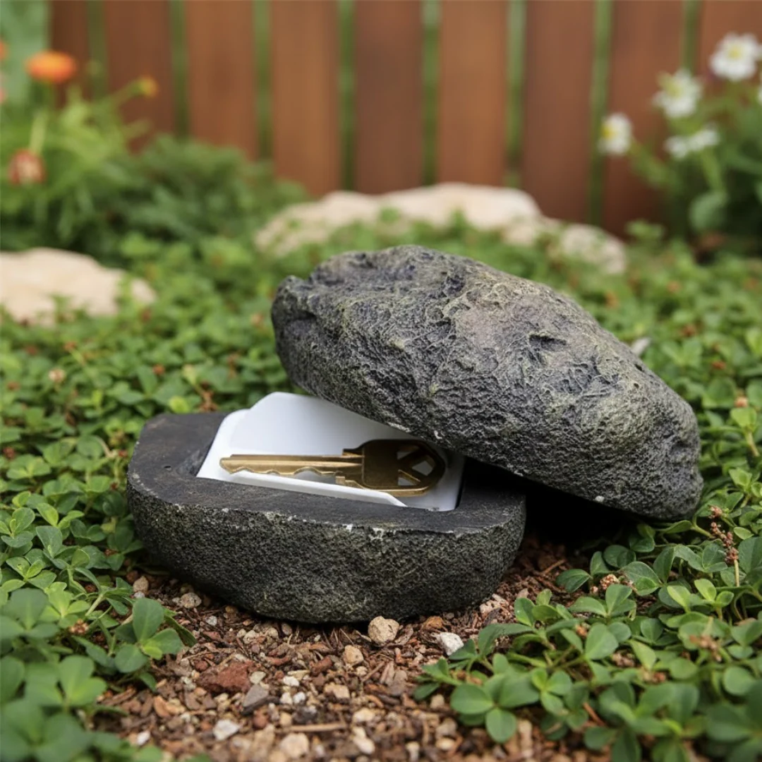 Realistic Fake Rock Key Hider – Weatherproof Outdoor Key Storage Emergencies (1 Pc) - Image 9