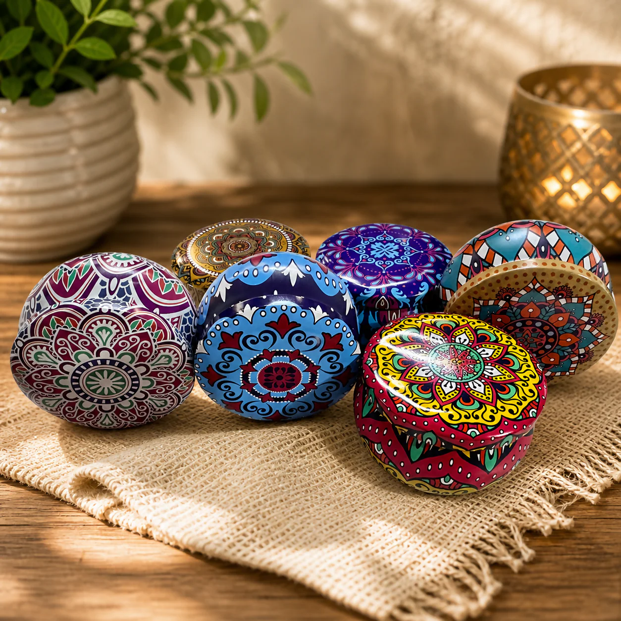 Decorative Printed Metal Storage Tin with Lid Multipurpose Container (1 PC) - Image 5