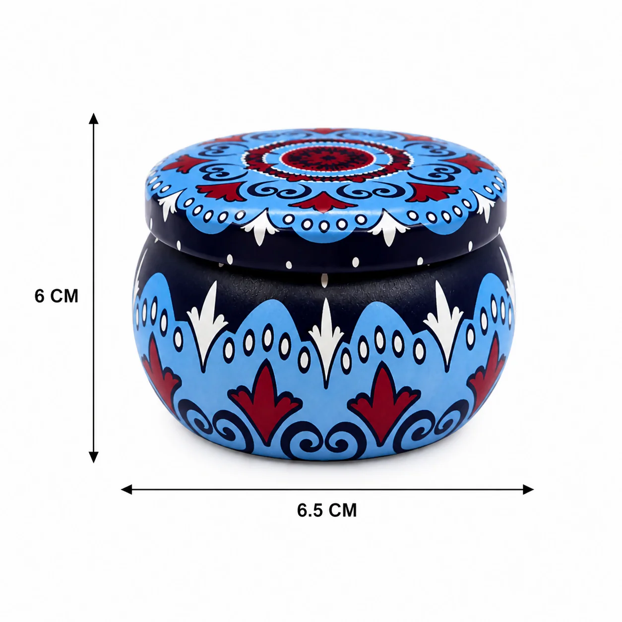 Decorative Printed Metal Storage Tin with Lid Multipurpose Container (1 PC) - Image 6