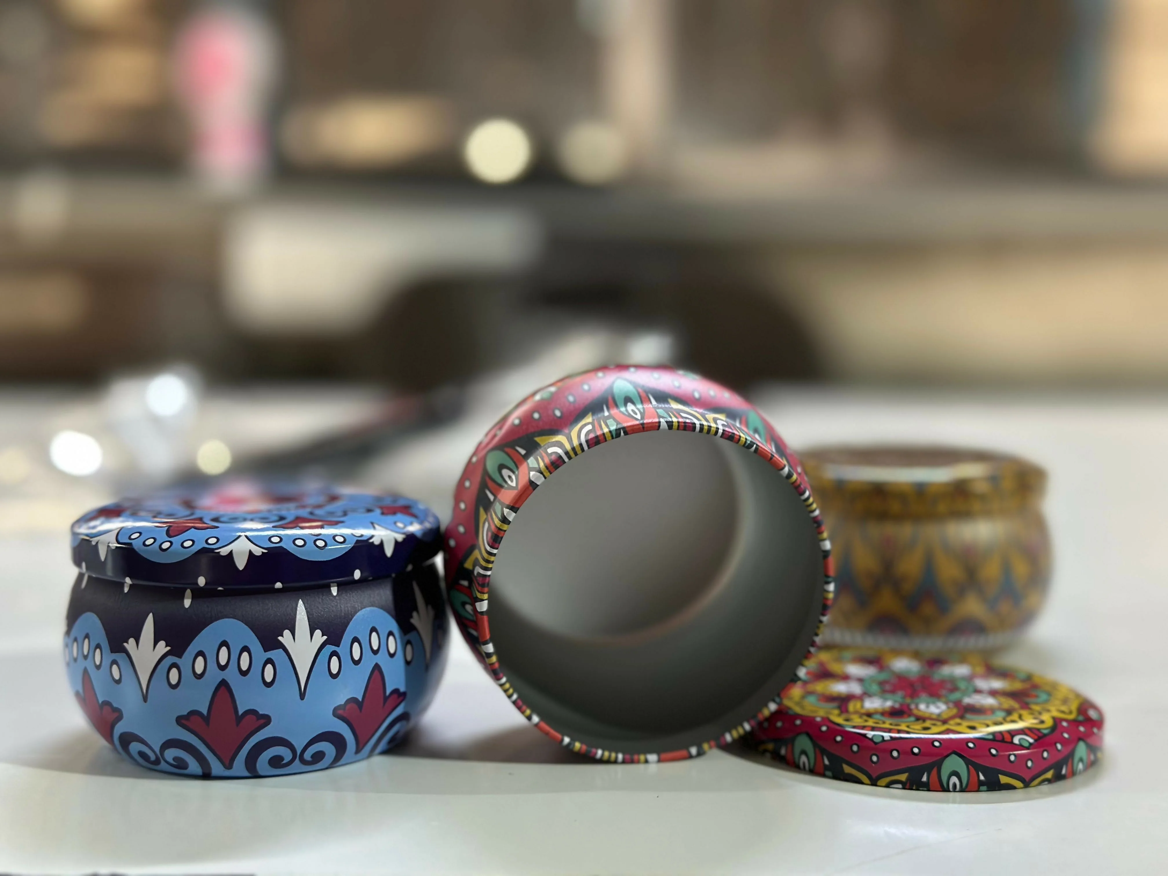 Decorative Printed Metal Storage Tin with Lid Multipurpose Container (1 PC) - Image 8