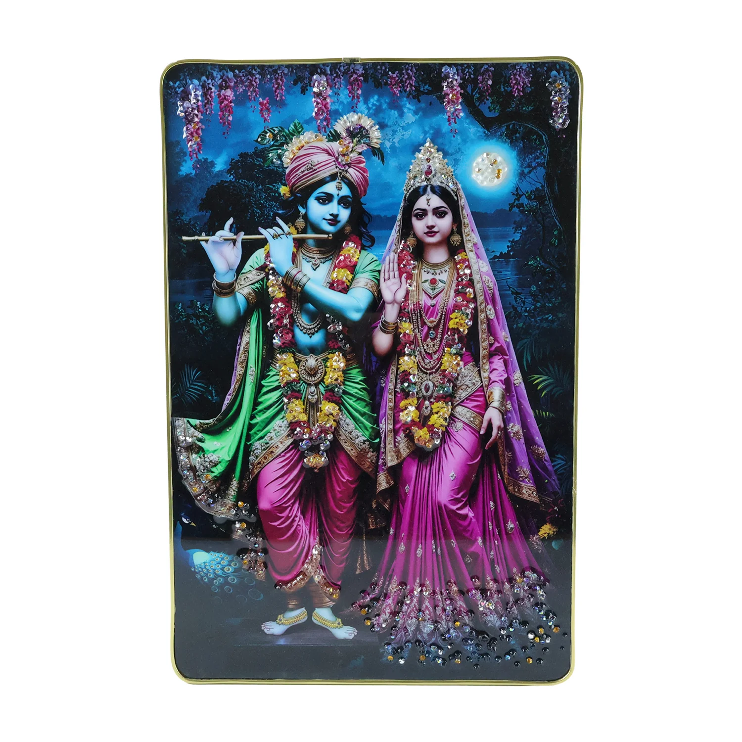 Decorative Radha Krishna Wall Frame 1 Pc (45x30 Cm) - Image 4