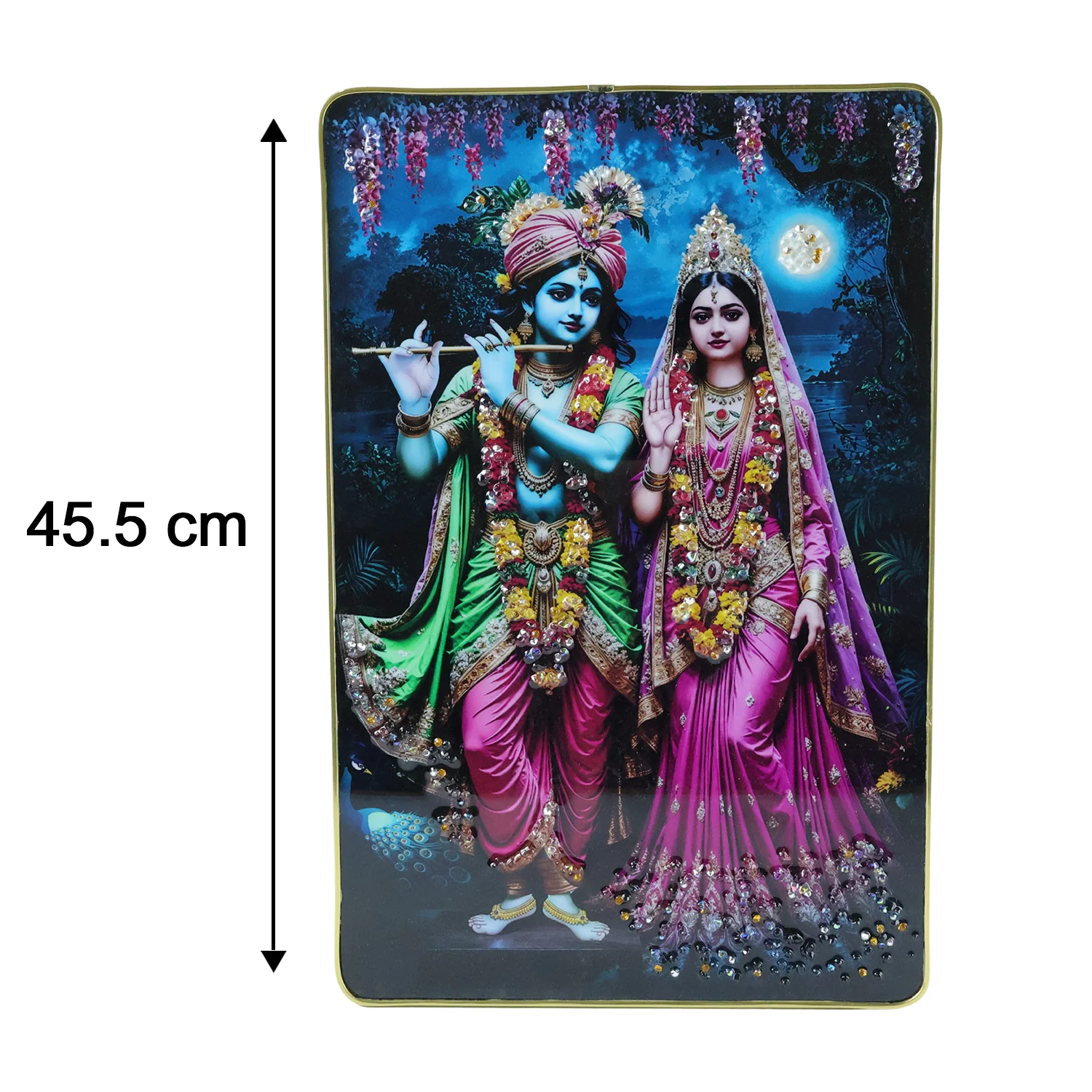 Decorative Radha Krishna Wall Frame 1 Pc (45x30 Cm) - Image 6