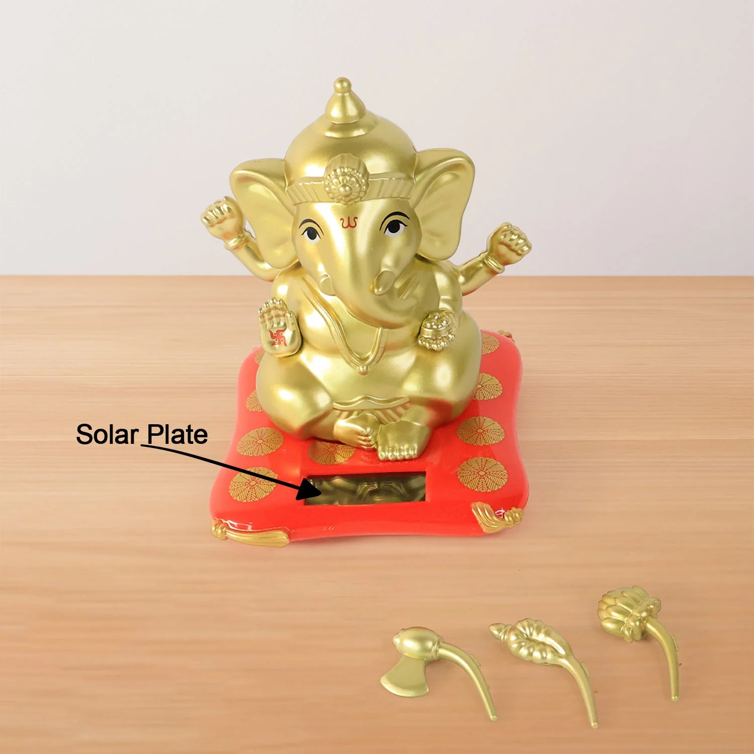 Decorative Religious Large Lord Ganesha Idol with Solar-Powered Base (1 Pc) - Image 6