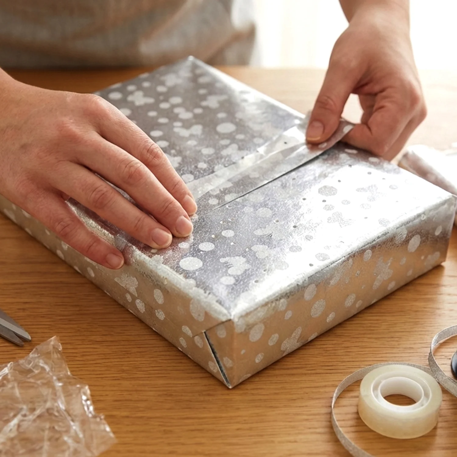 Decorative Silver Gift Wrapping Paper Sheets (1 pkt /  Approx 20 Pcs / Mix Color) - Image 3