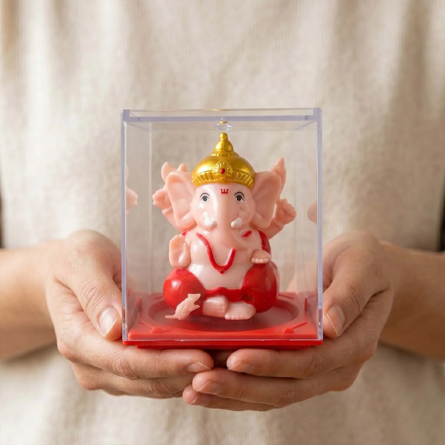 Small Hand-Moving Ganesha Idol with Rotating Hands (1 Pc) - Image 3