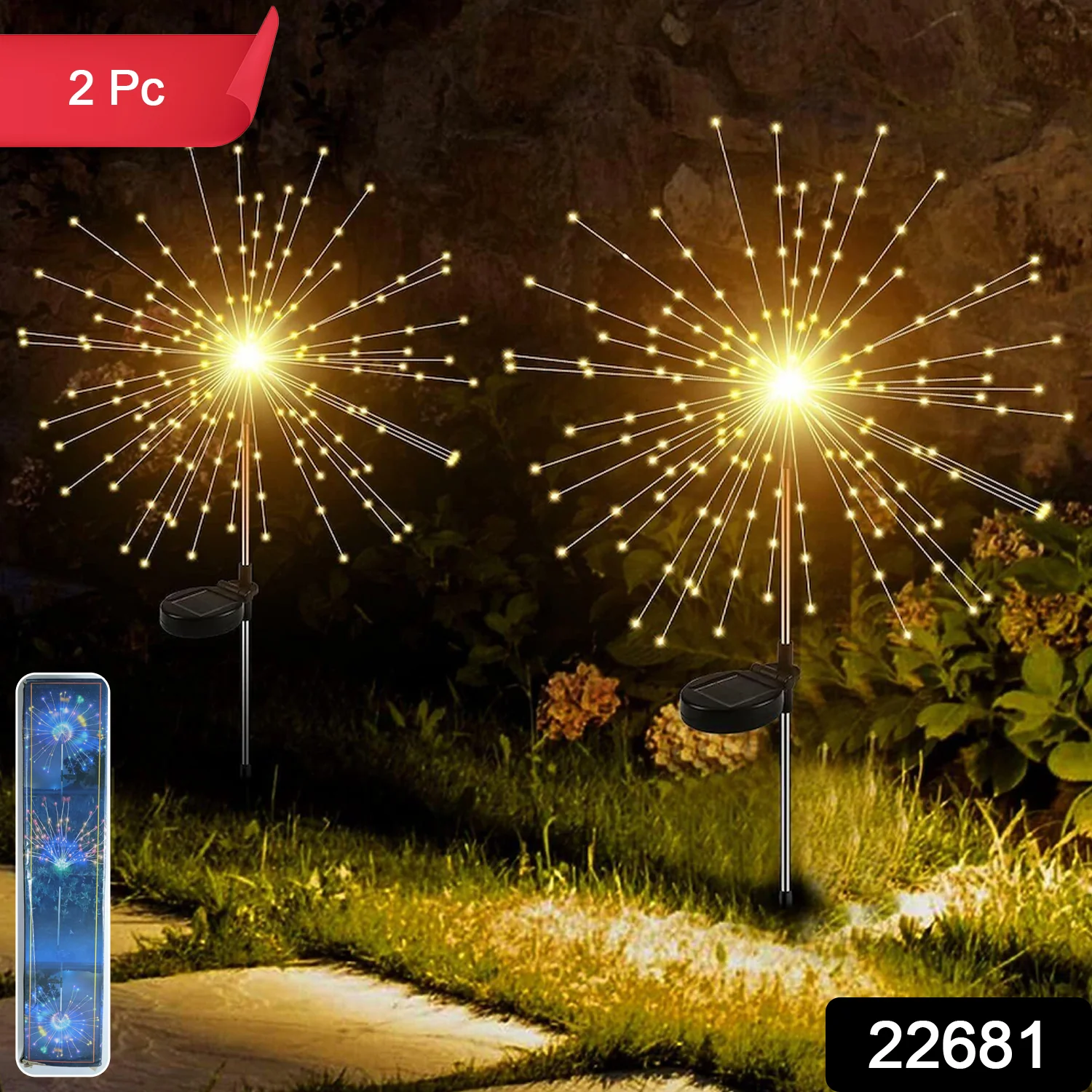 Decorative Solar Firework LED Garden Lights (2 Pc) - Image 2