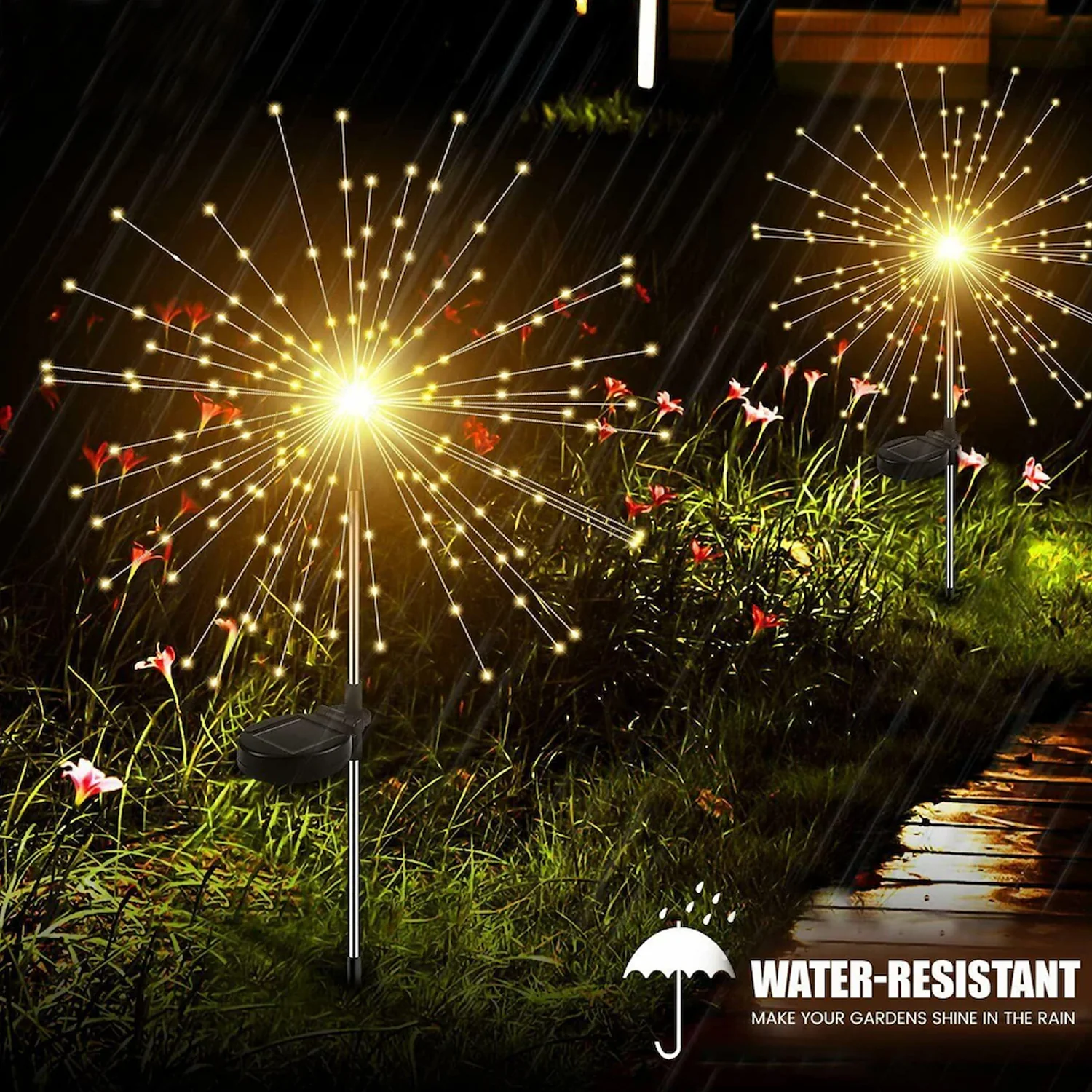 Decorative Solar Firework LED Garden Lights (2 Pc) - Image 3