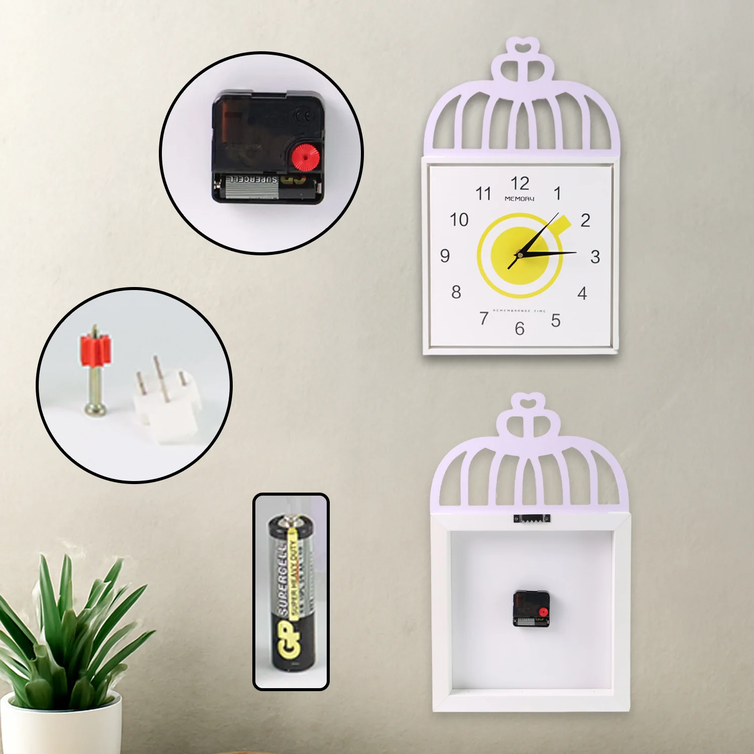 Decorative Square Wall Clock Battery Operated – 1 Pc - Image 4